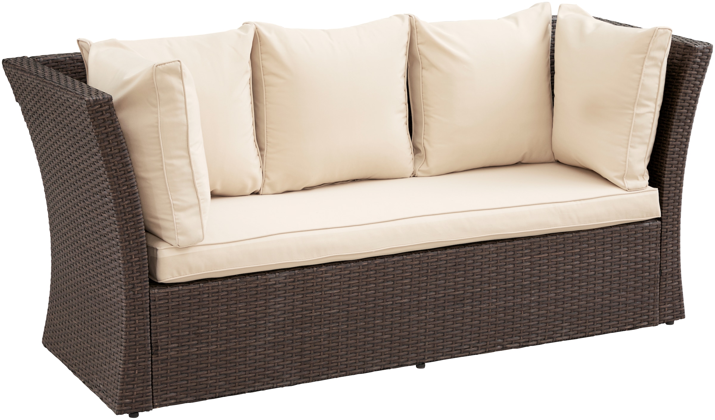 MERXX Gartenlounge-Set »Barcelona«, (5 tlg.), 2 Sofas, Sitzbank, Hocker, Tisch