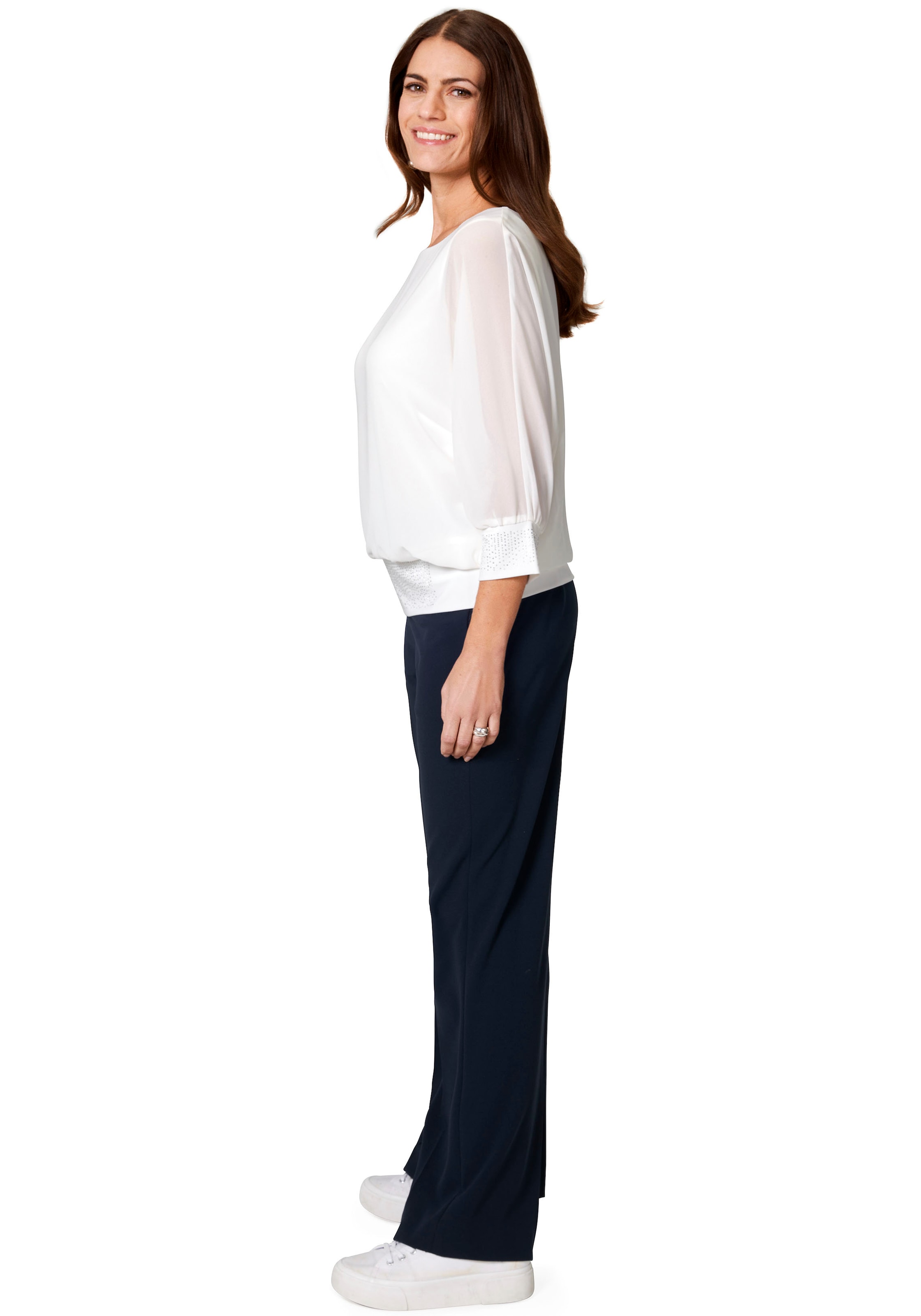 HERMANN LANGE Collection Langarmshirt »Hermann Select!«, 3/4-Arm, mit Glitzersteinen auf dem Bündchen