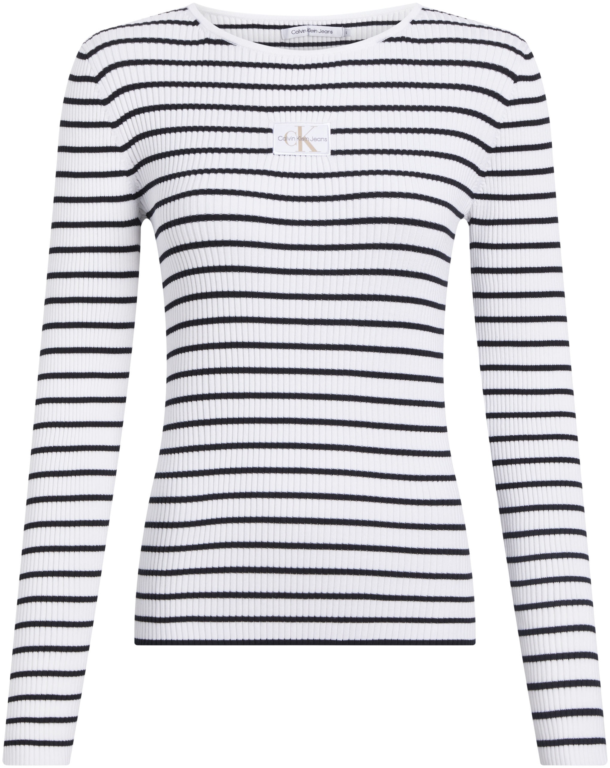 Calvin Klein Jeans Rundhalspullover »WOVEN LABEL TIGHT SWEATER«, mit Logopatch