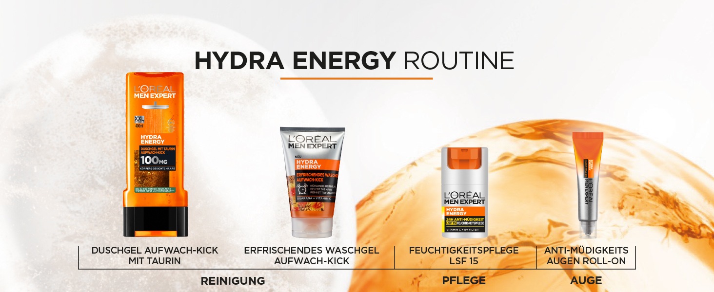 L'ORÉAL PARIS MEN EXPERT Gesichtsgel »HYDRA ENERGY 24H ANTI-MÜDIGKEIT FEUCHTIGKEITSPFLEGE LSF15« mit Lichtschutzfaktor