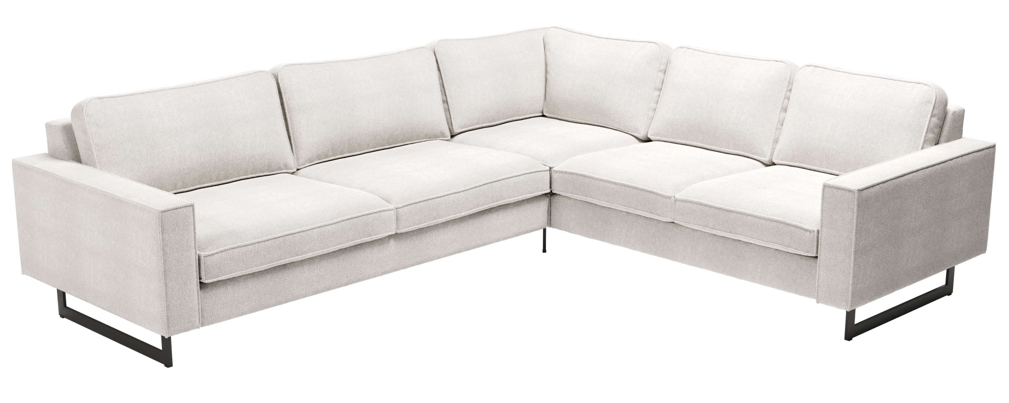Places of Style Ecksofa »Pinto, 250/290 cm, langer Schenkel, XXL, Ottomane«, Cord, Feincord, Luxus-Microfaser Leder und Chenille