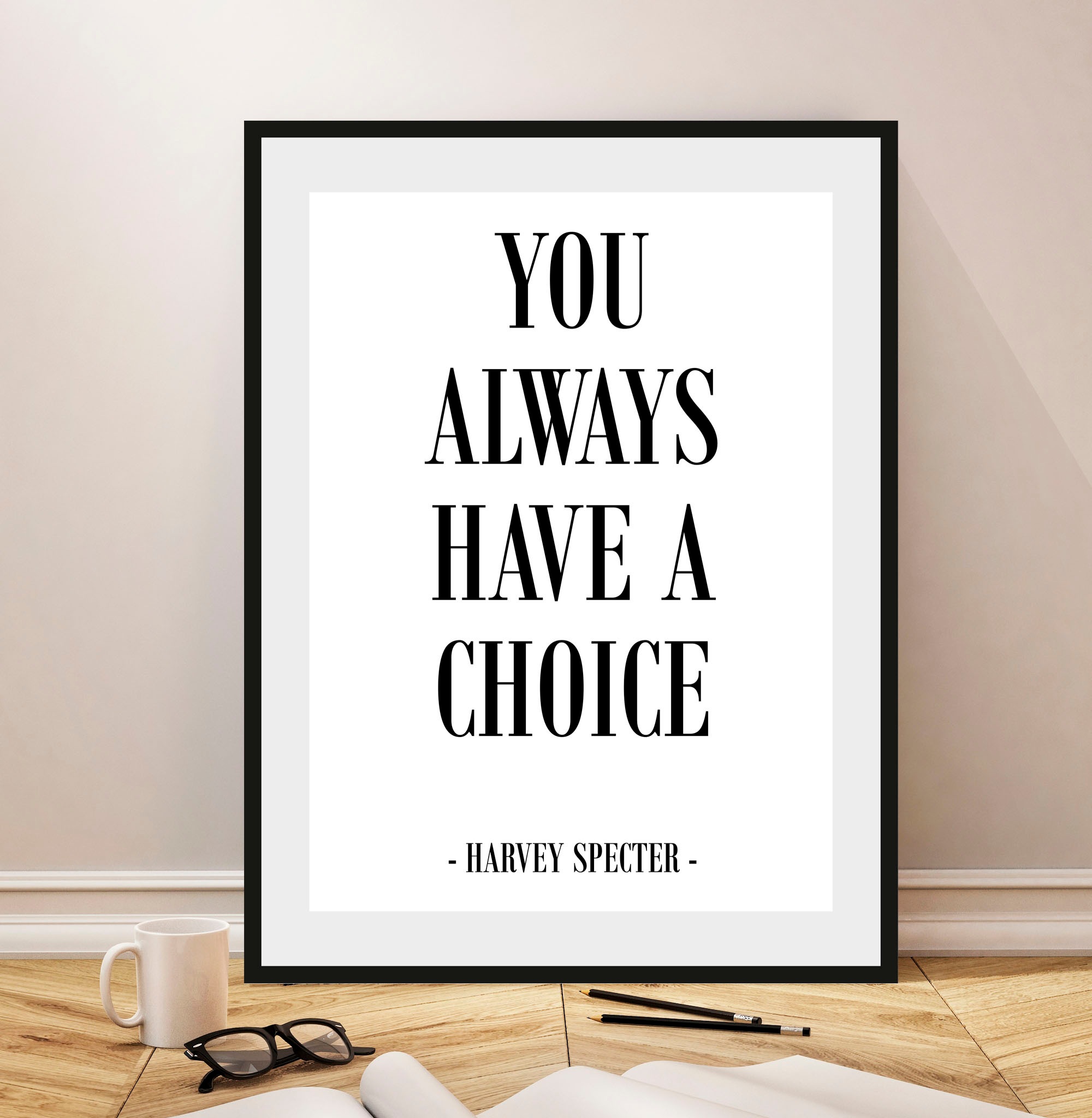 queence Bild »CHOICE«, Schriftzug-Humor-Sprüche & Texte-Schwarz-Weiß-Filmfi günstig online kaufen