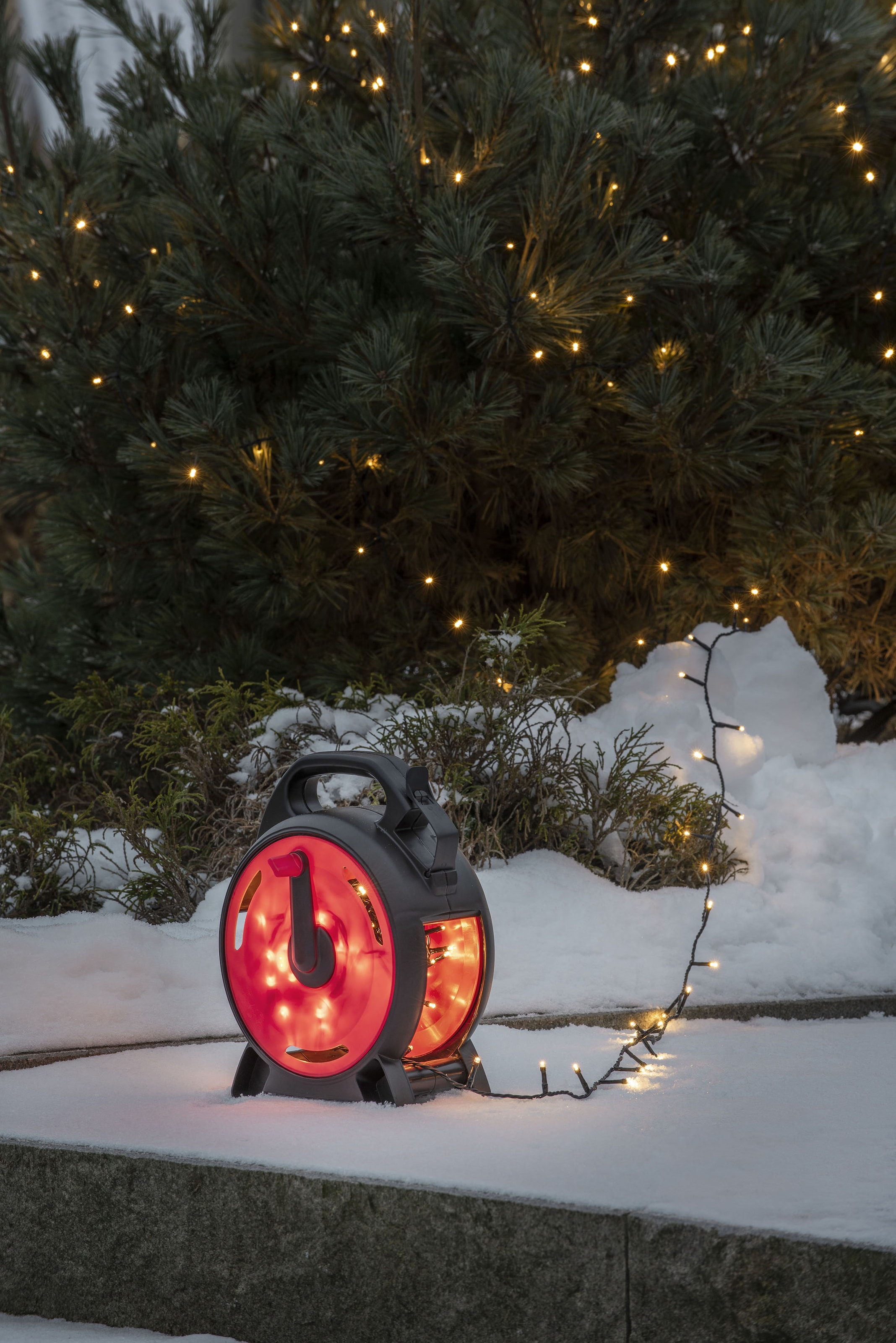 aussen«, LED 200 St.-flammig, »Weihnachtsdeko LED-Lichterkette weiße Dioden schwarz-rot, Kabelaufroller, online mit 200 warm KONSTSMIDE bestellen Micro