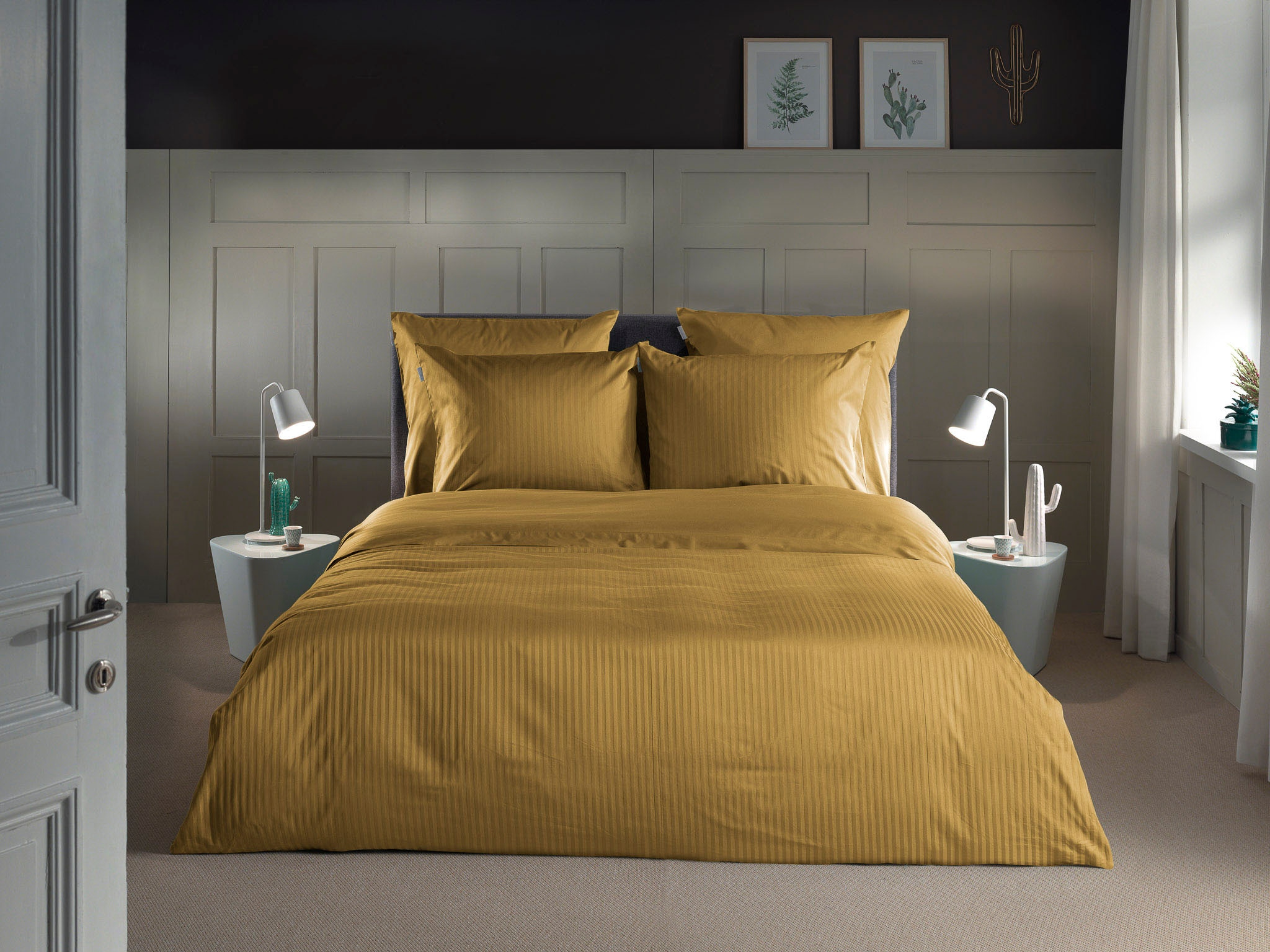 Heckett & Lane Bettwäsche »Banda« 2 Stk. hochwertiges Mako-Satin, Streifen Satin, Bettwäsche ab 135x200 cm.