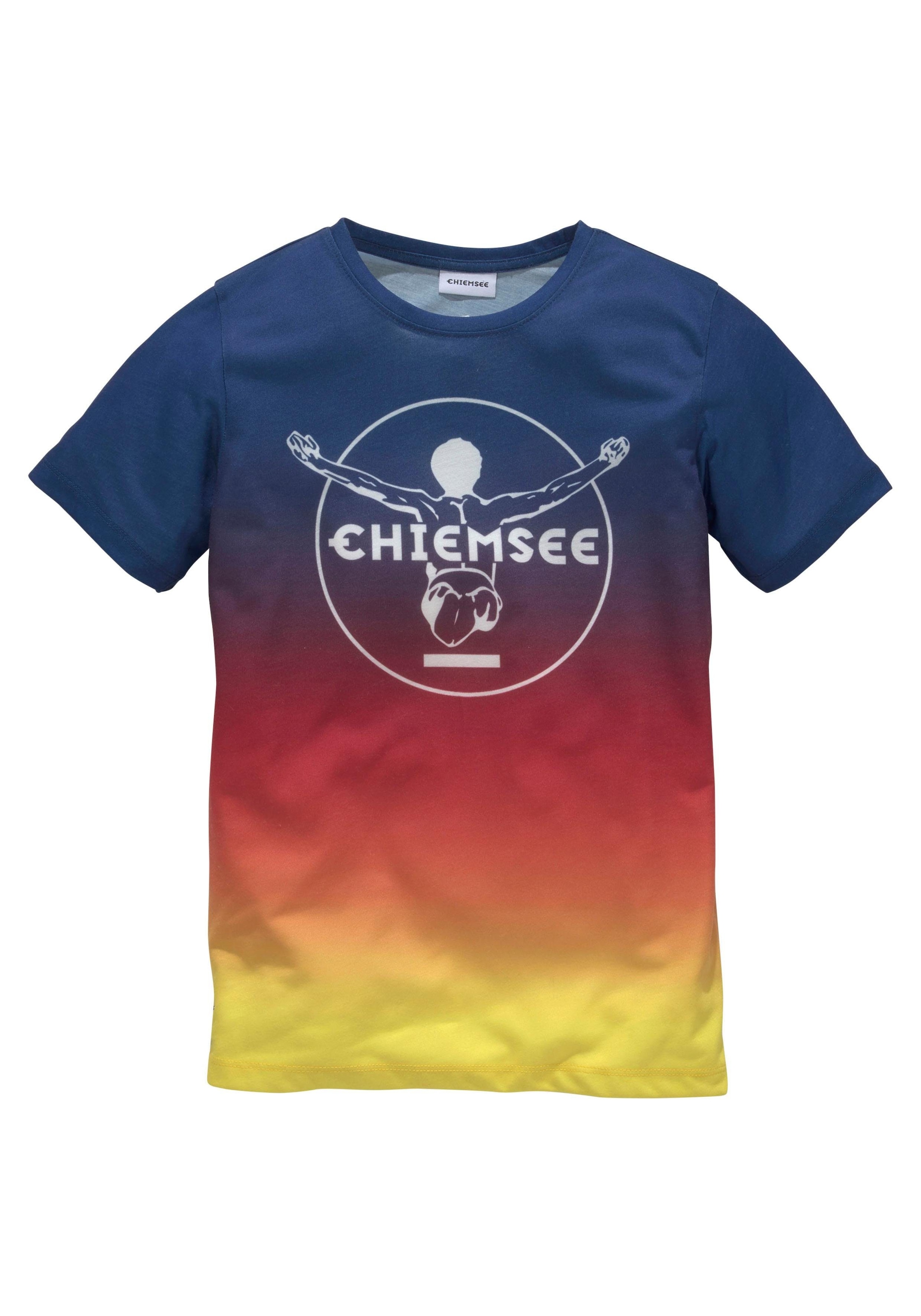 im Druck T-Shirt, vorn Chiemsee mit Farbverlauf