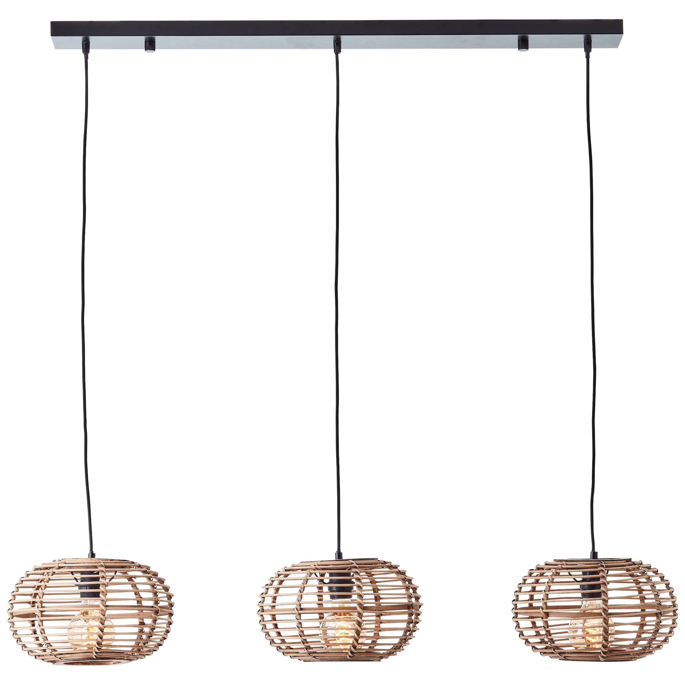Brilliant Pendelleuchte »Woodball«, 3 flammig, Leuchtmittel E27 | ohne Leuchtmittel, 3 flammige Bambus Hängelampe - 3x E27 max. 40 W - 142 cm x 111 cm
