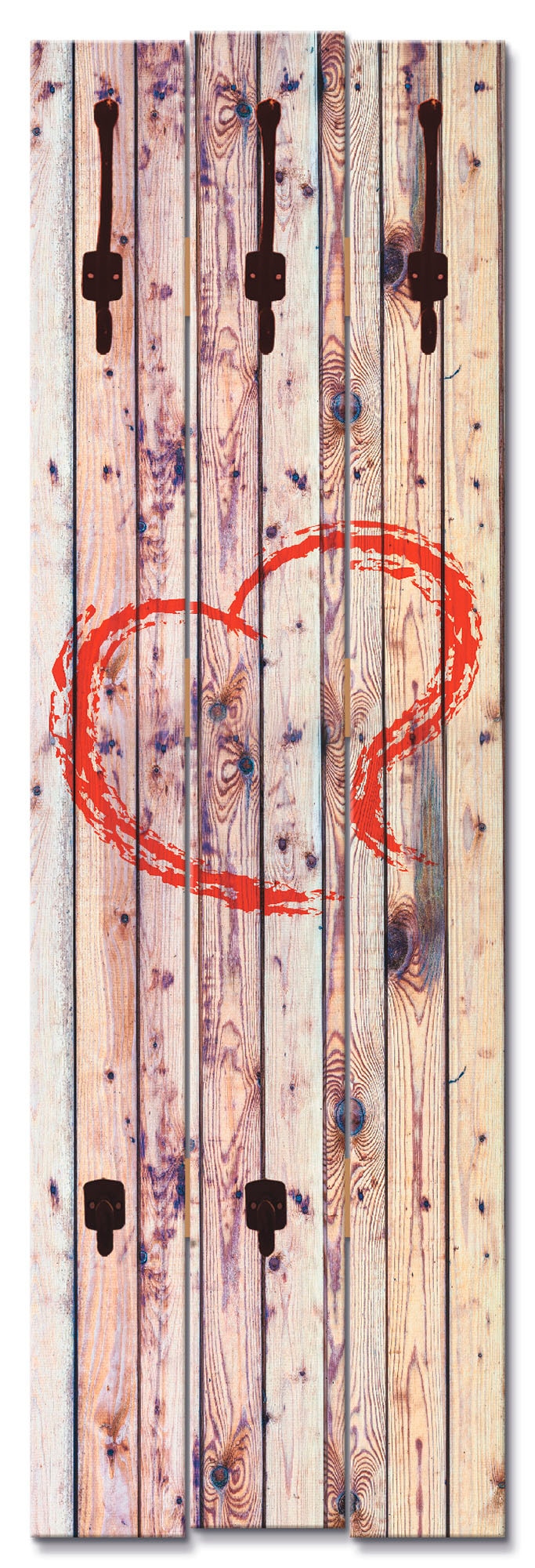 Artland Garderobenleiste »Vintage Hintergrund Holzwand mit Herz«, teilmontiert