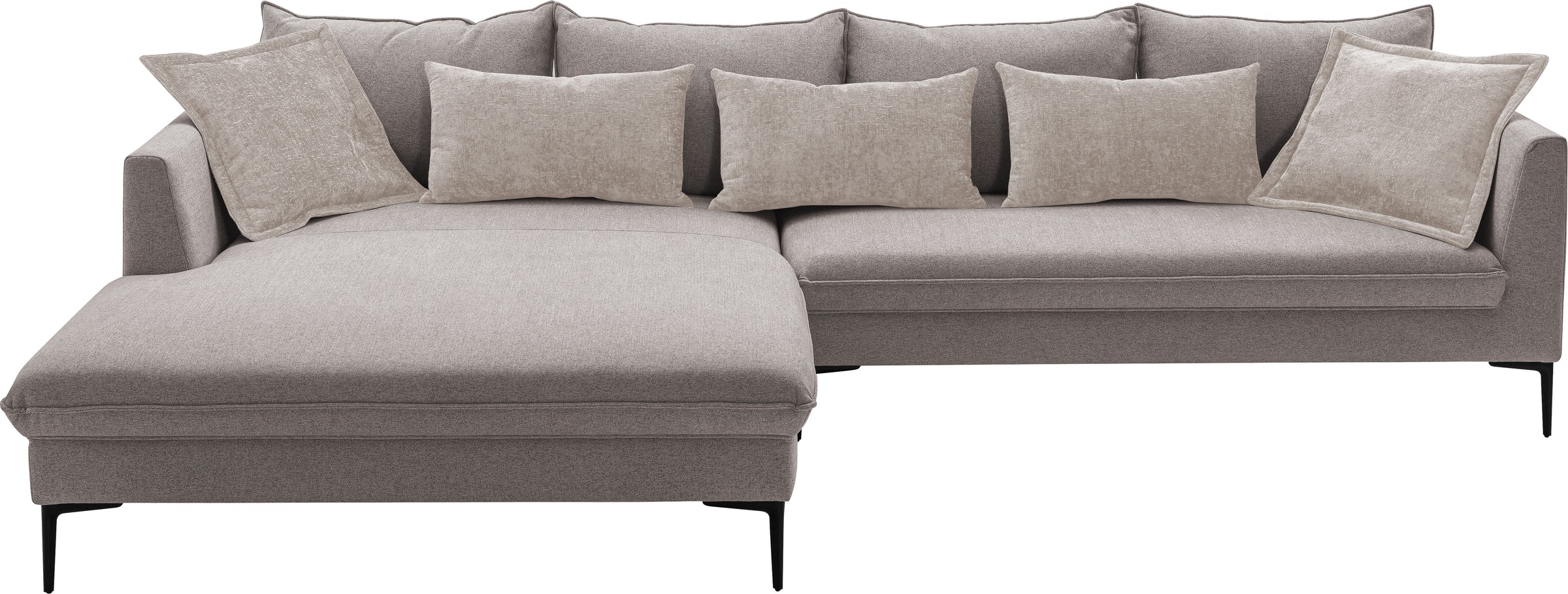 exxpo - sofa fashion Ecksofa »Piazza, elegant und edel, Designsofa mit tollem Sitzkomfort,«, (2 St.), Longchair Ecke in hochwertiger Verarbeitung, Stellmaße 321x187cm