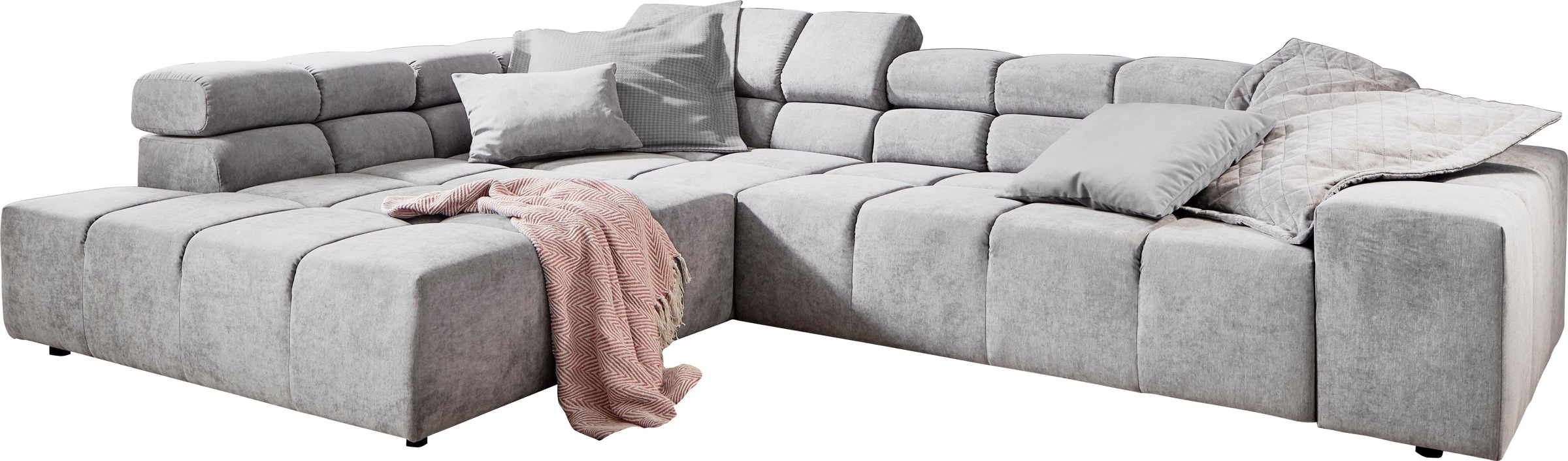 INOSIGN Ecksofa »Ancona incl. Kopfteilverstellung, OTTOs Choice, Breite 319cm, L-Form«, wahlweise motorische Sitztiefenverstellung, auch in Cord + Easy Care
