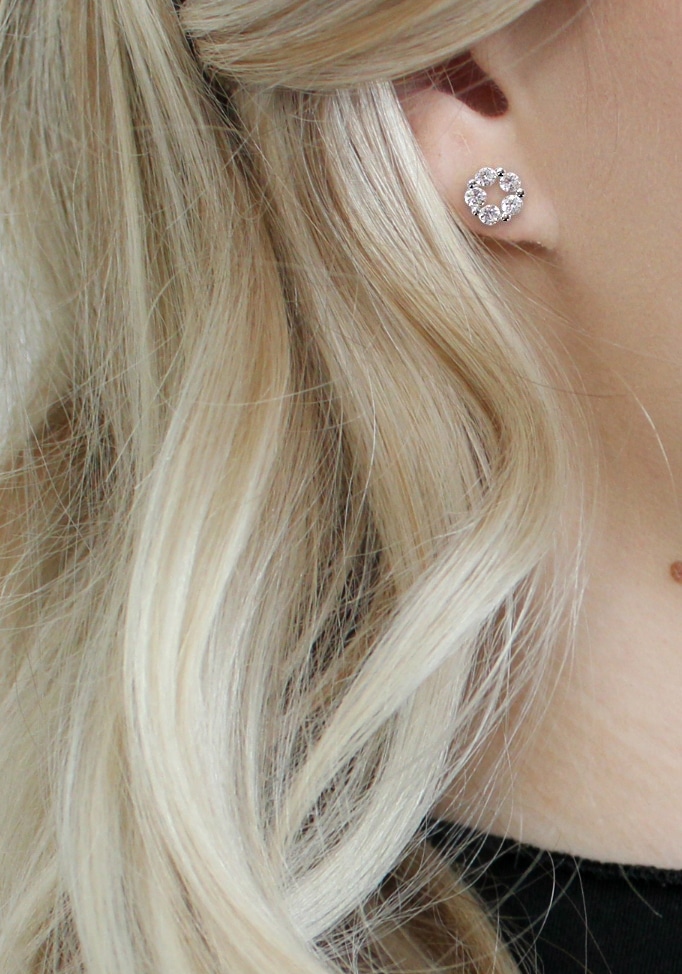 Amor Paar Ohrstecker »Blumen« mit Zirkonia (synth.)