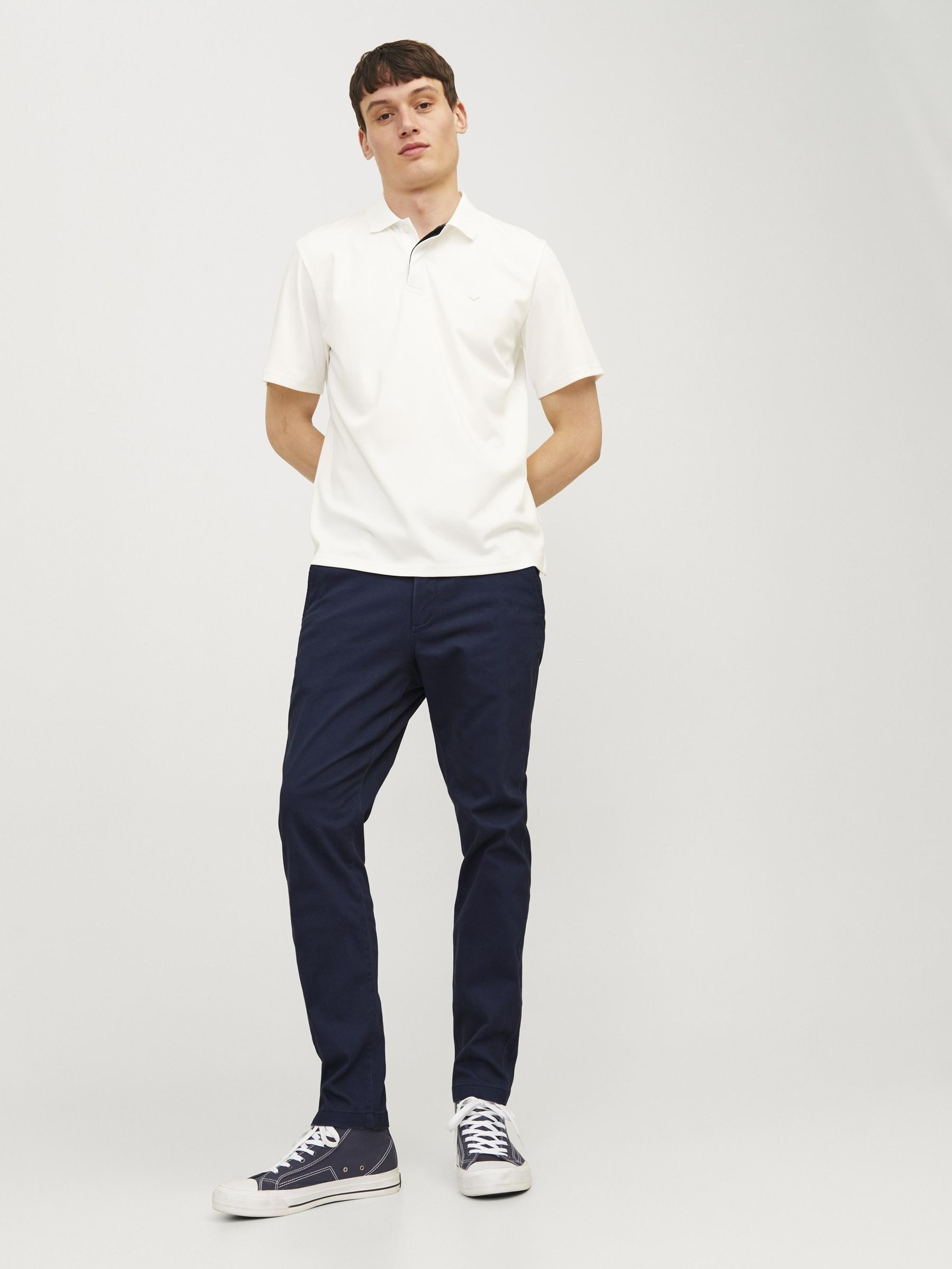 Jack & Jones Chinohose »JPSTMARCO mit schmalem Bein und pflegeleichtem Stoff«  washed, modisch, schmal, Baumwollmischung