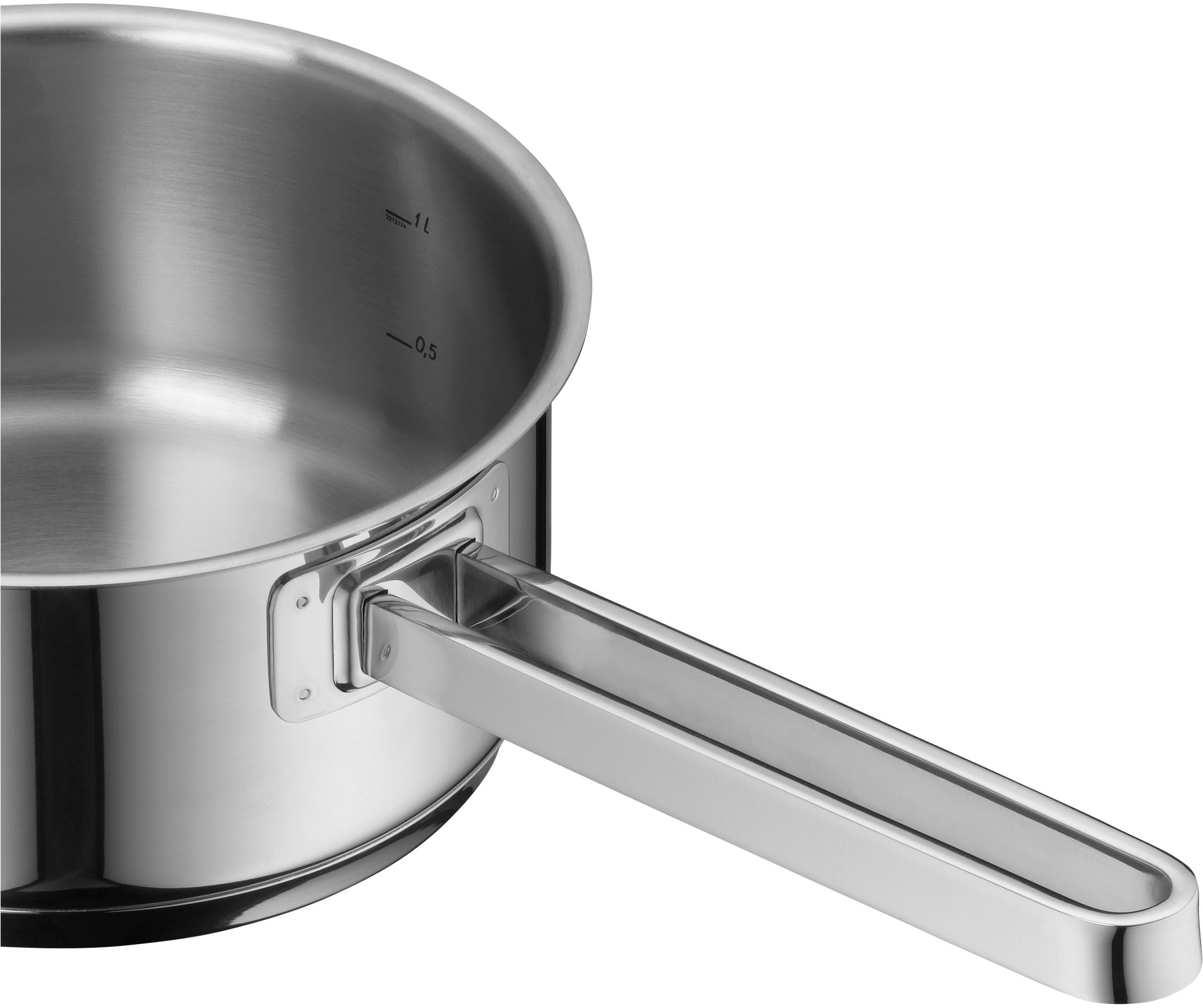 WMF Kasserolle »Function 4«, Cromargan® Edelstahl Rostfrei 18/10, (1 tlg.), wärmereduzierende Griffe, Innenskalierung, breiter Schüttrand