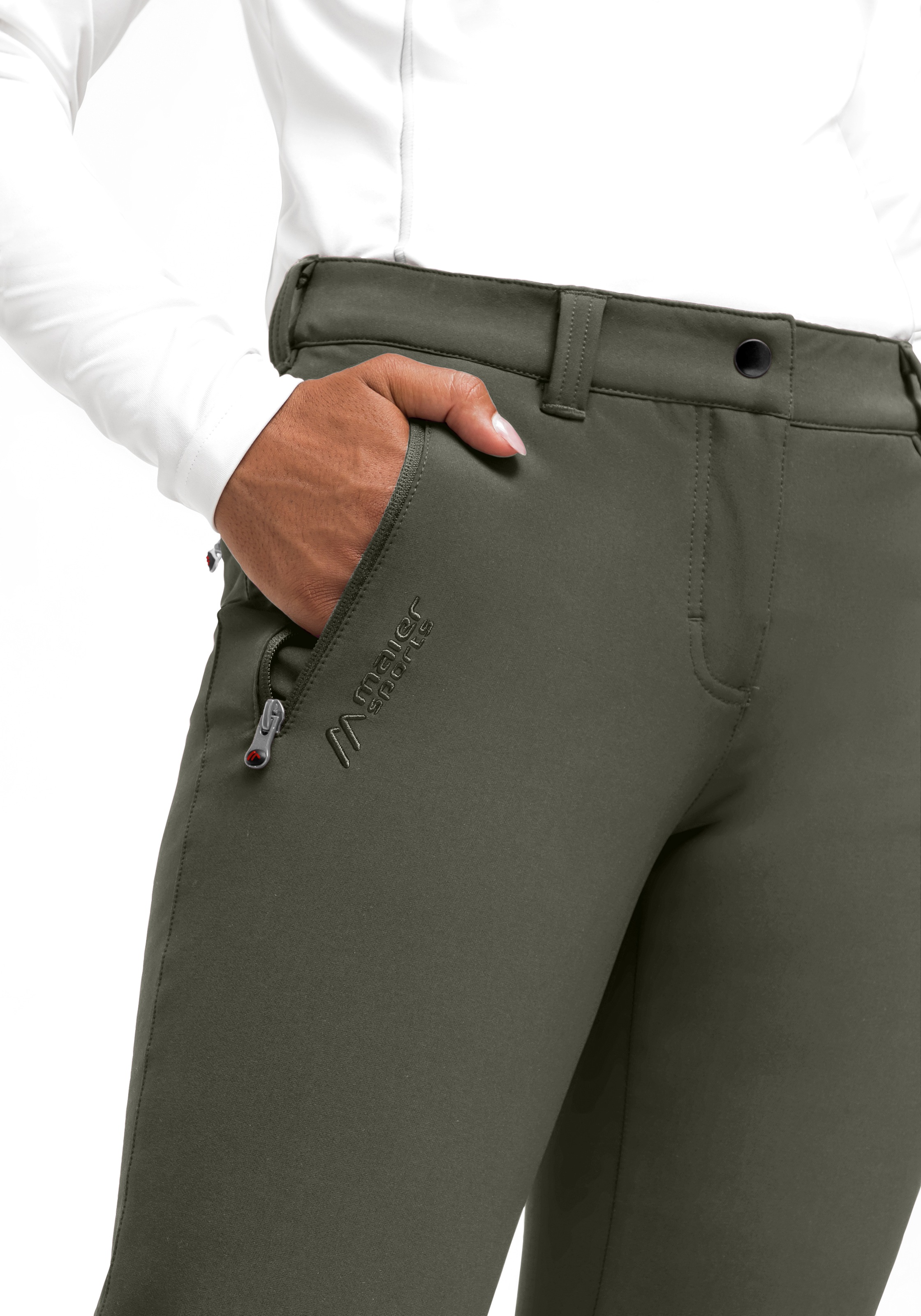 Maier Sports Funktionshose »Helga slim«, warme Damen Outdoorhose, robuste Wanderhose, Slim Fit