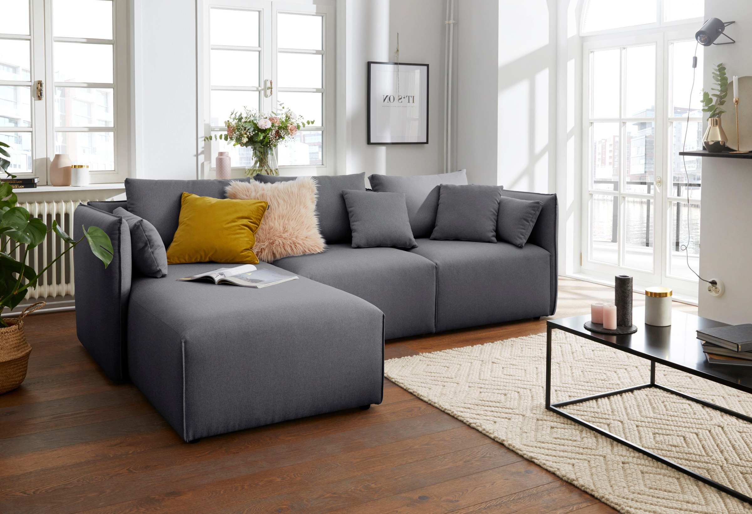 andas Ecksofa »Nöre«, (3 Teile), zusammengesetzt aus Modulen, in vielen Bezugsqualitäten und Farben