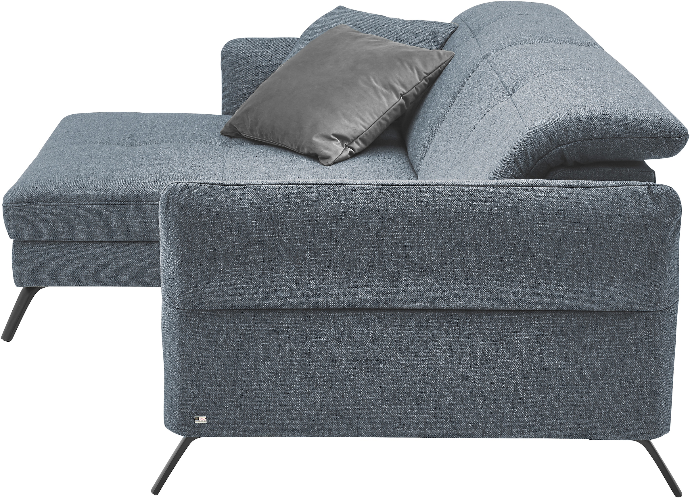 set one by Musterring Ecksofa »SO 4400 V«, wahlweise mit motorischer Bettfunktion & Kopfverstellung, Fuß schwarz