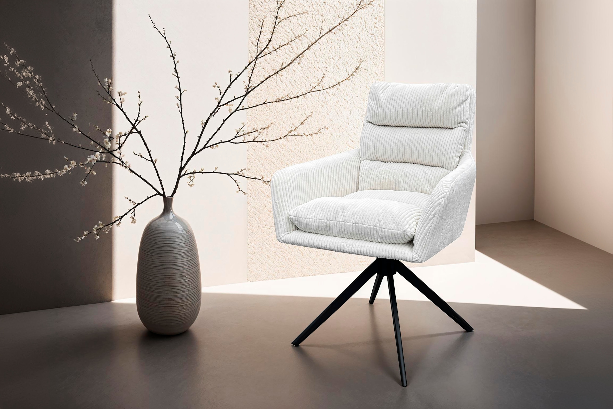 byLIVING Esszimmerstuhl »Pura« (Set) 2 Stk.Sitzschale 360°drehbar, Metall s günstig online kaufen