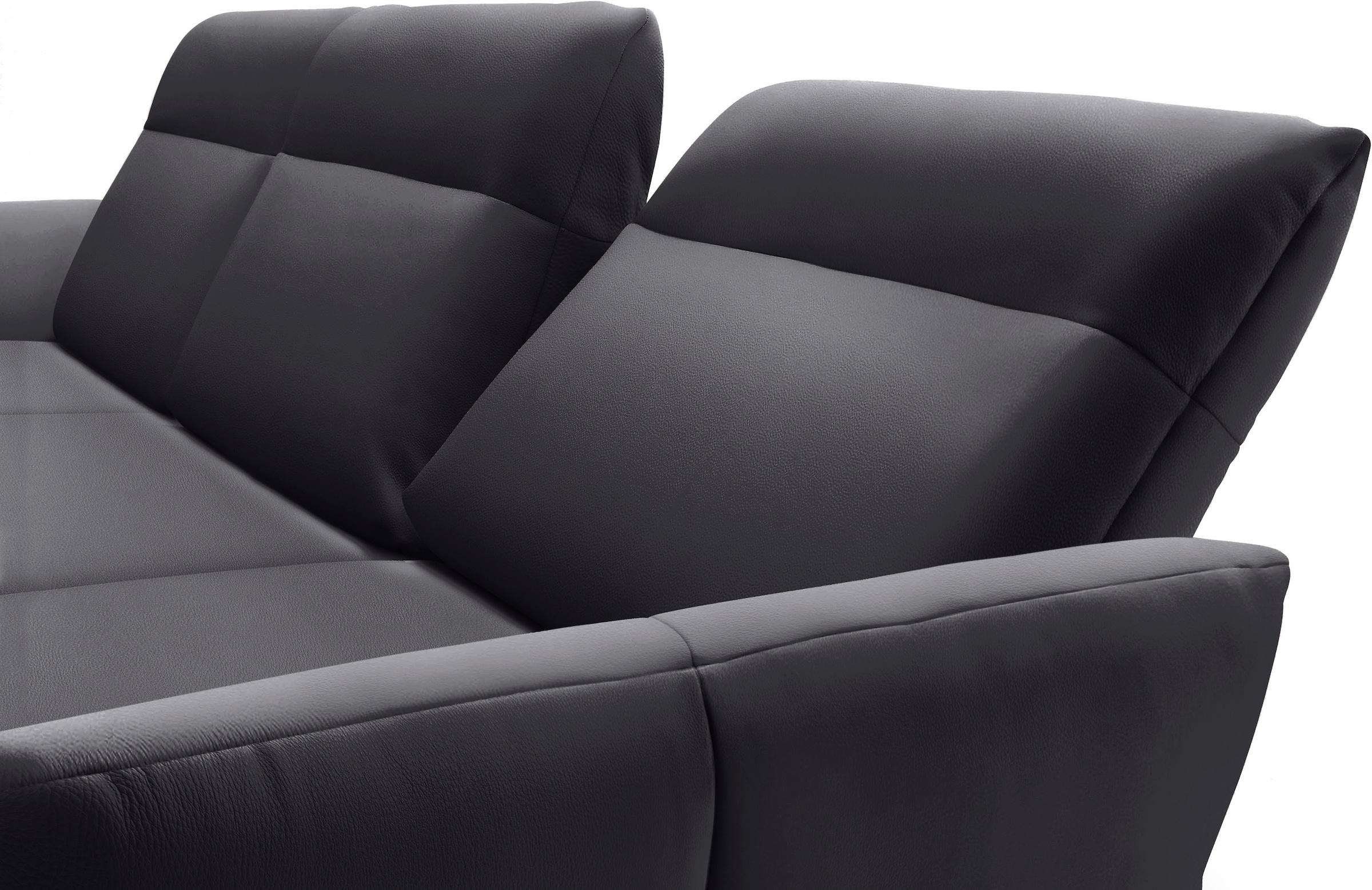 Creation BY ROLF BENZ Ecksofa »CR.460«, Sockel in Nussbaum, Winkelfüße in Umbragrau, Breite 338 cm