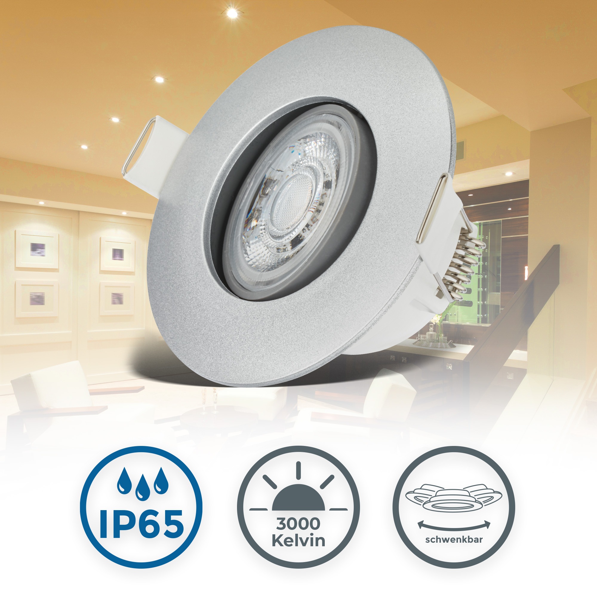 B.K.Licht LED Bad-Einbauleuchten-Set, 6-teilig, Schutzart IP65, Strahler sc günstig online kaufen