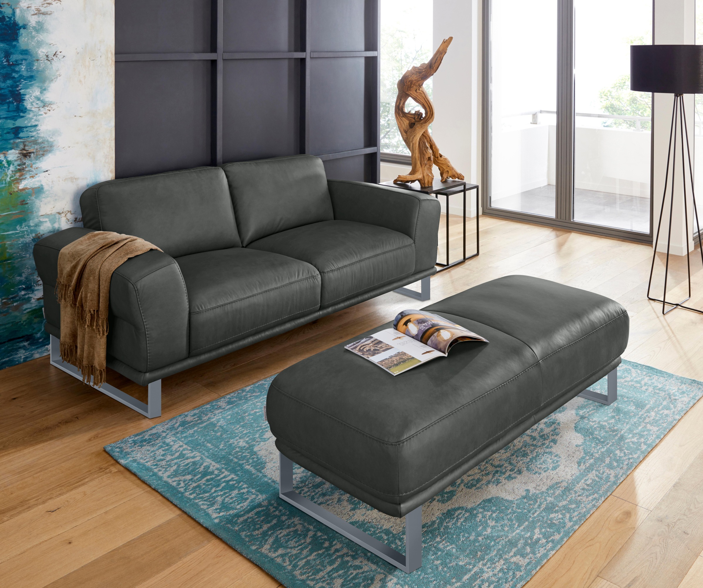 W.SCHILLIG 2-Sitzer »montanaa«, mit Metallkufen in Silber matt, Breite 192 cm