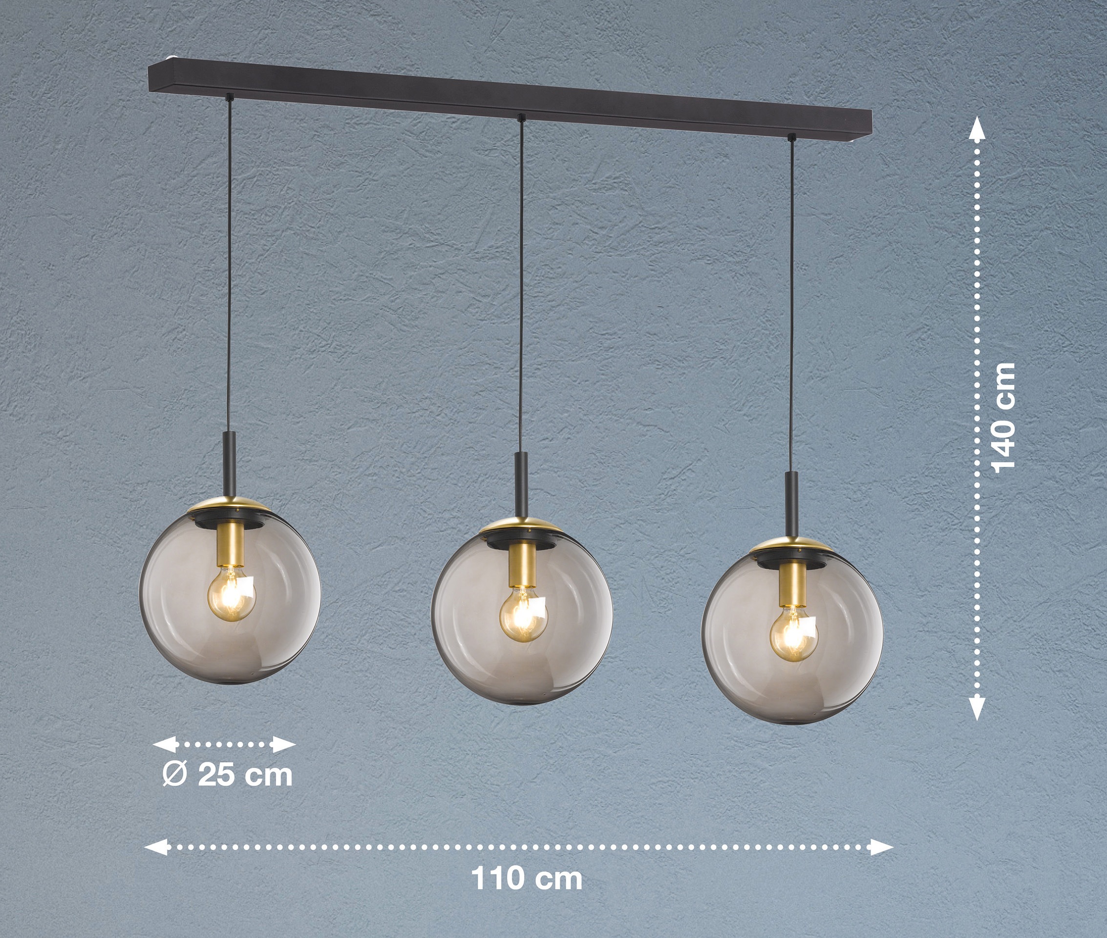 FISCHER & HONSEL Pendelleuchte »Dini«, 3 flammig, Leuchtmittel E27   ohne L günstig online kaufen