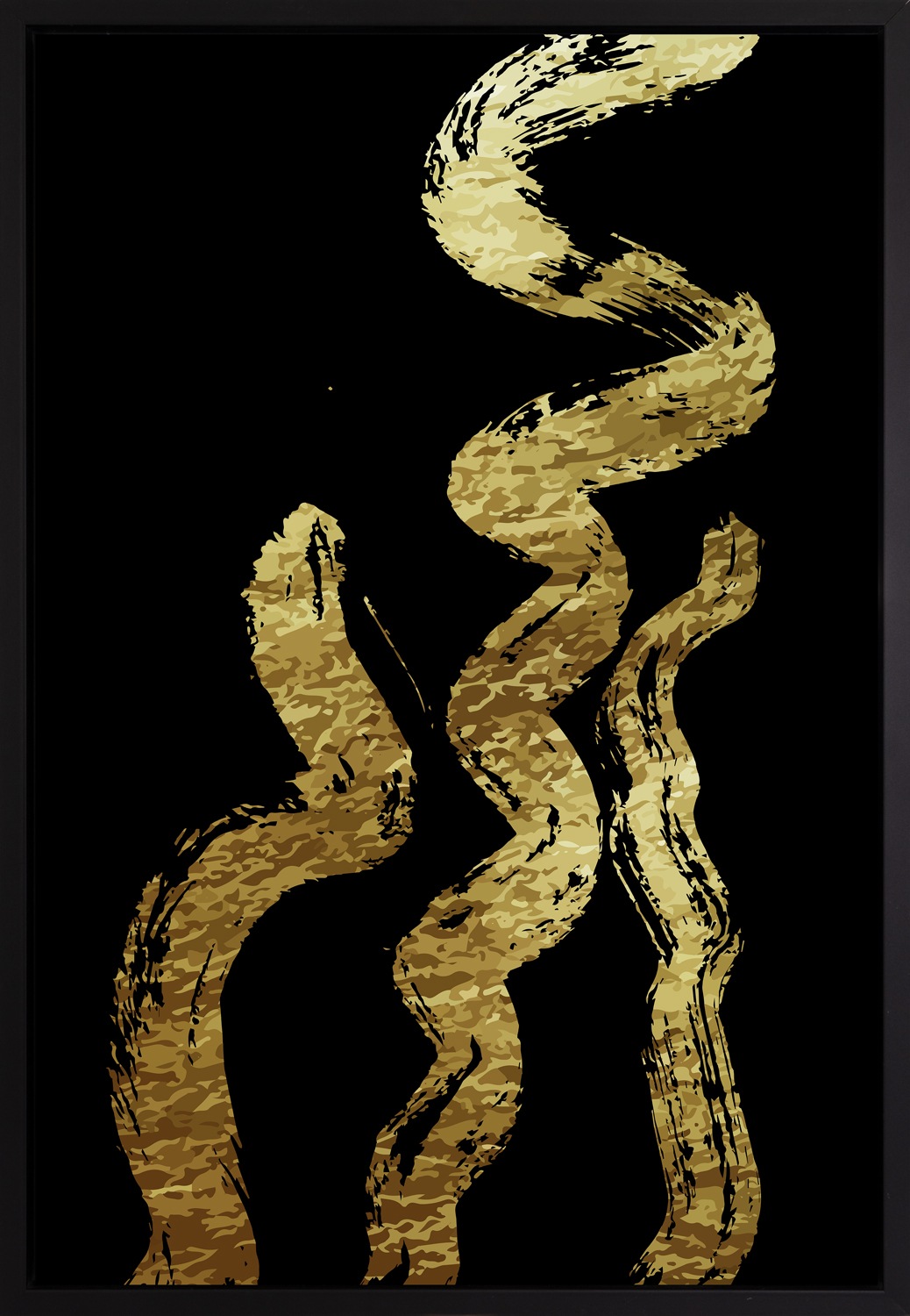 queence Leinwandbild »Black & Gold«, Abstrakt-Kunst-Modern, mit einem Schat günstig online kaufen