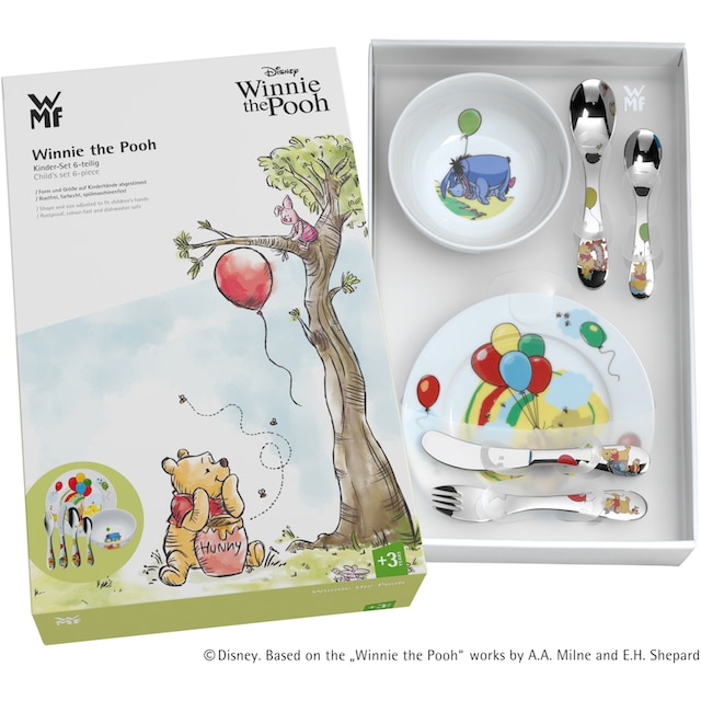WMF Kindergeschirr-Set »Winnie Pooh«, (Set, 6 tlg.), inkl.Kindermesser mit  leichtem Wellenschliff, 6 Teile, für 1 Person auf Raten kaufen