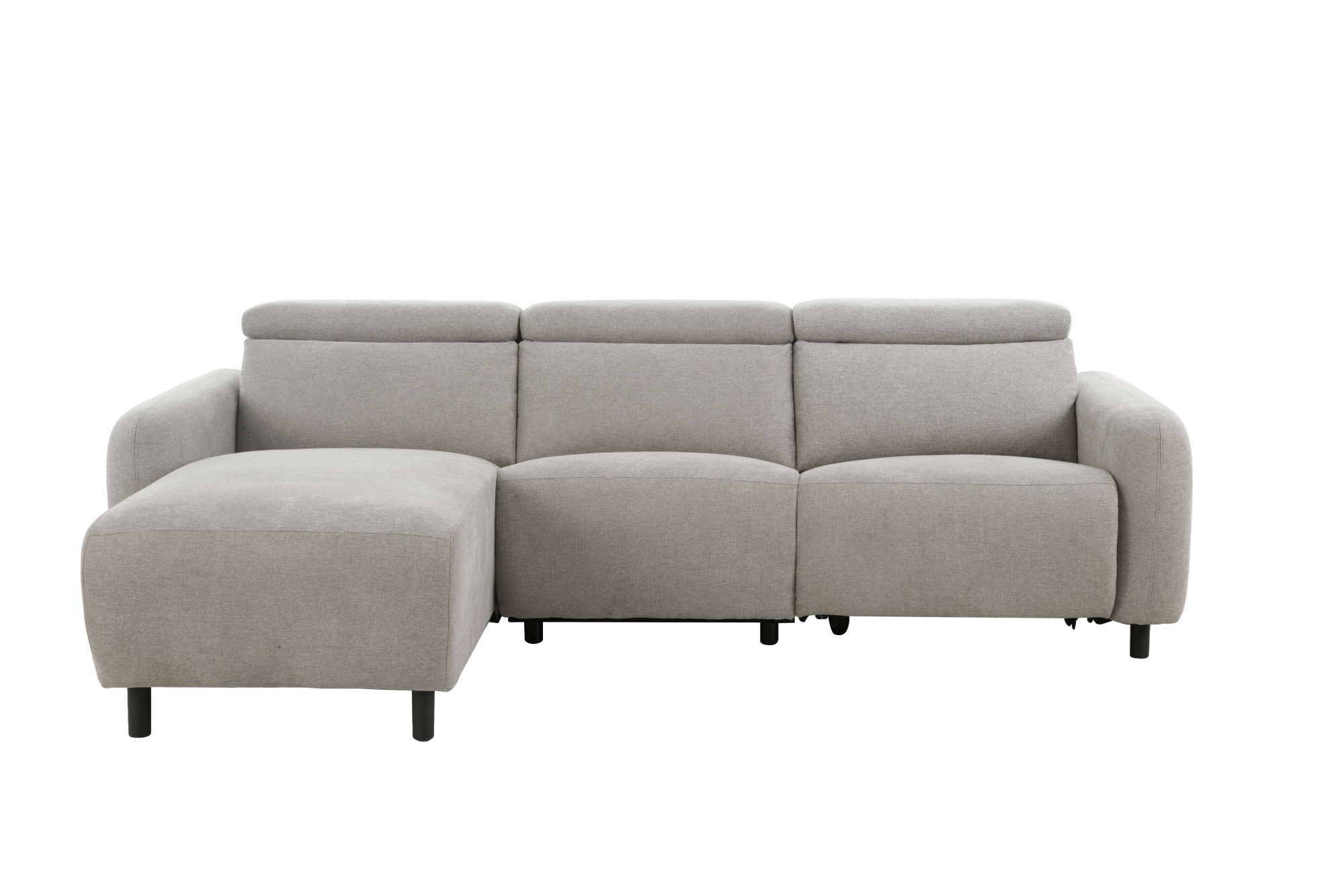 Home affaire Ecksofa »SKAANE Struktur, L-Form, 274 cm, manuelle u. elektrische Funktion,«, rundes Design, Kopfteilverstellung, Federkernpolsterung