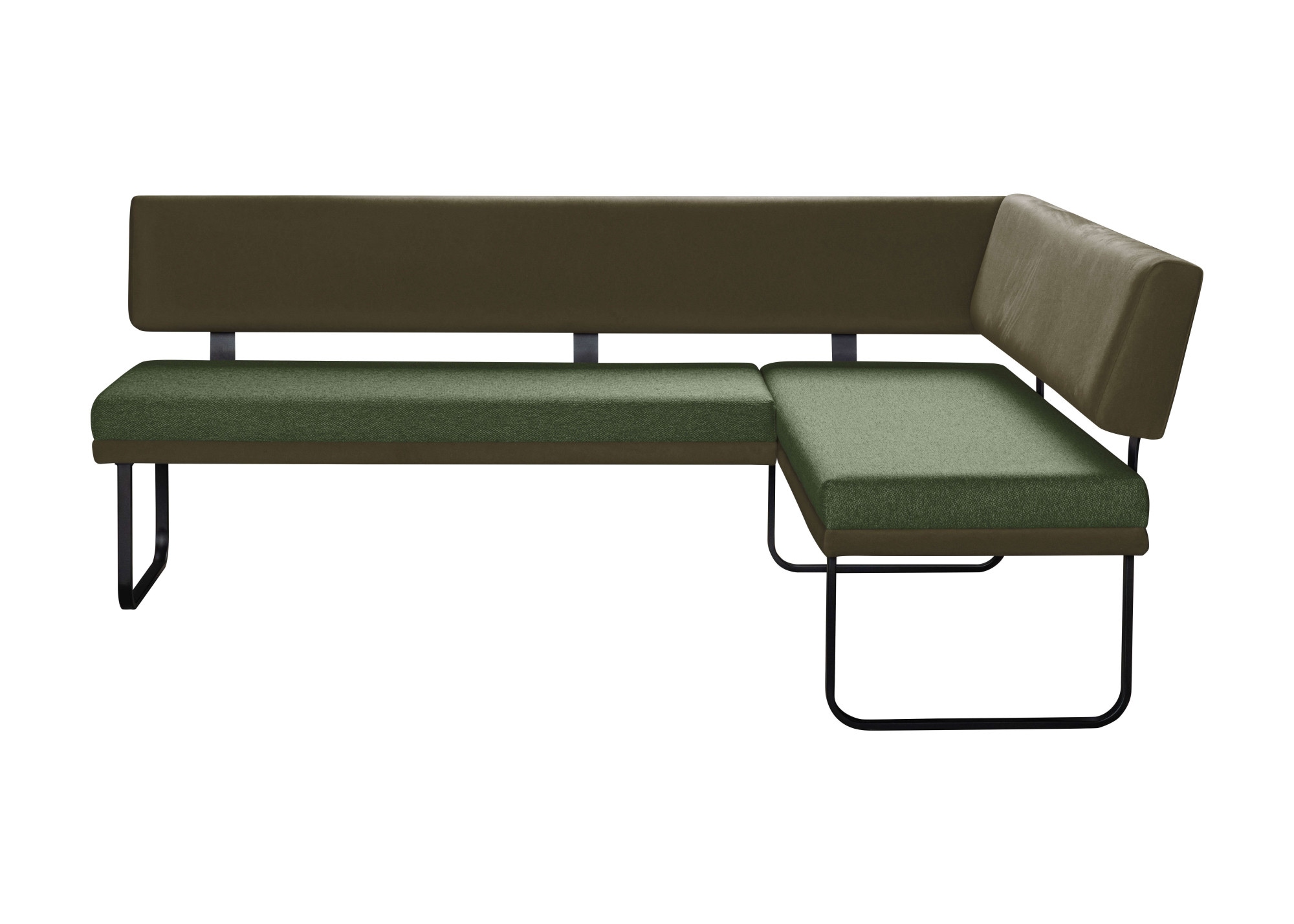 OTTO home Eckbank »Gabi Esszimmerbank, Bank, Küchenbank, Polsterbank« Gestell aus matt-schwarzem Flachmetall, stabil, 2-Stoff-Design