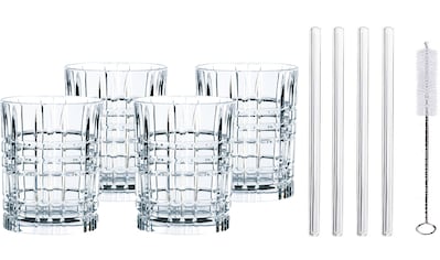 Nachtmann Whiskyglas »Tastes Good«, (Set, 9 tlg.), (4x Whiskybecher, 4x Glashalm, 1x... kaufen