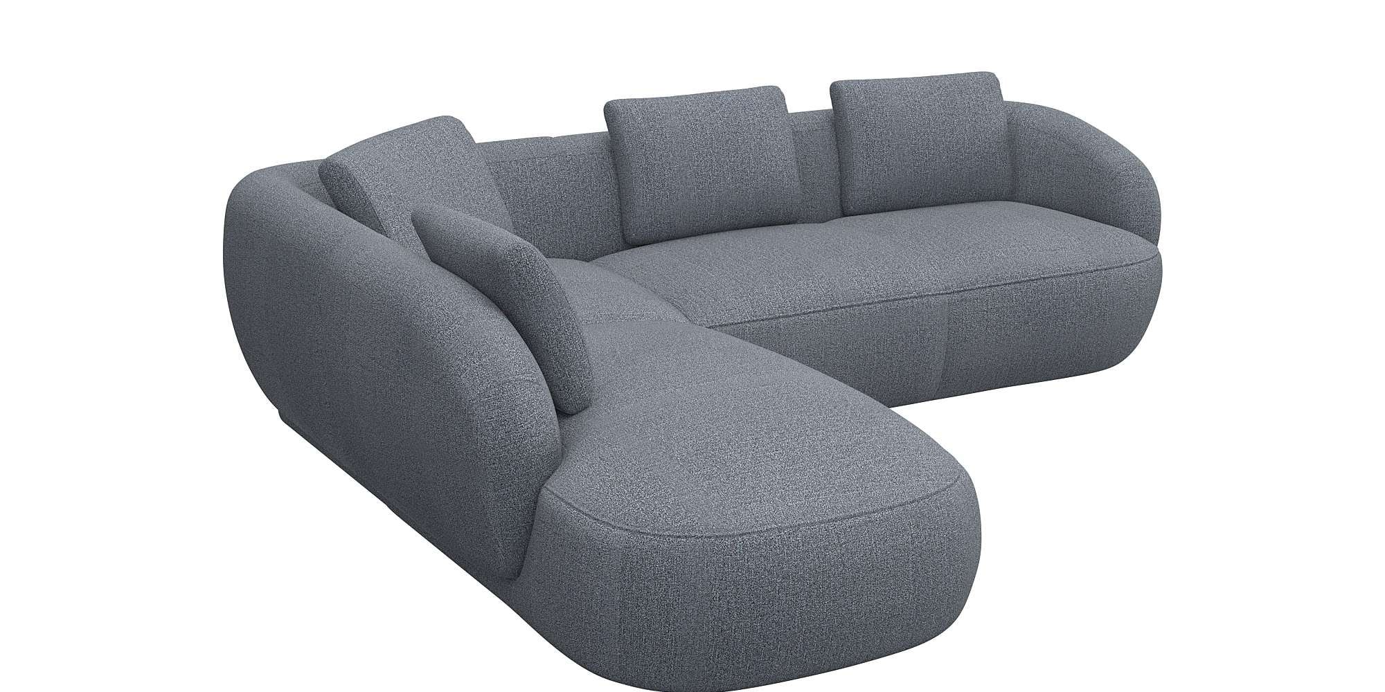 FLEXLUX Ecksofa "Torino, rund, L-Form, Sofa-Ecke mit Ottomane", Modernes, o günstig online kaufen