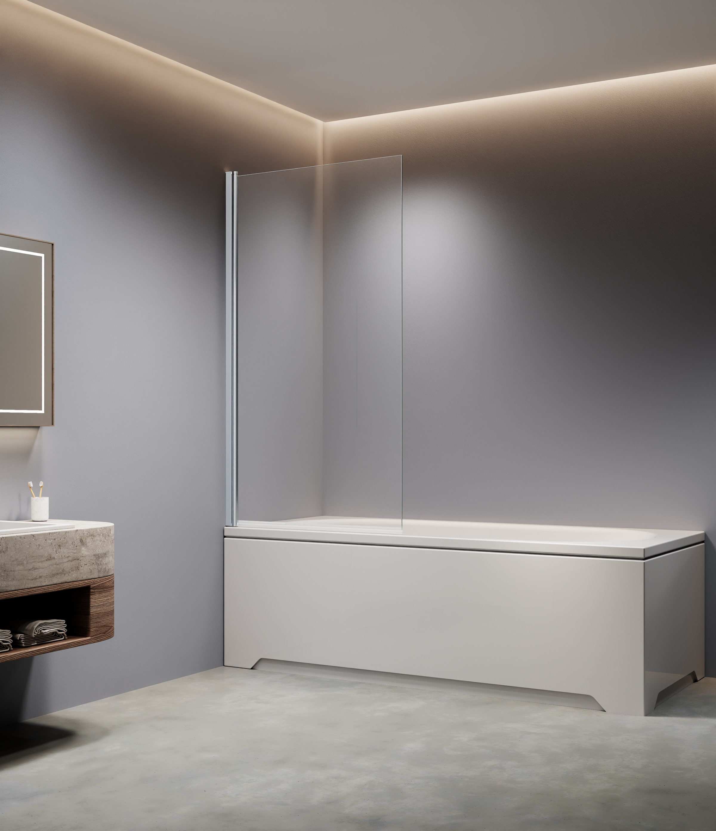 welltime Badewannenaufsatz »BWA Nassau Single Clear«