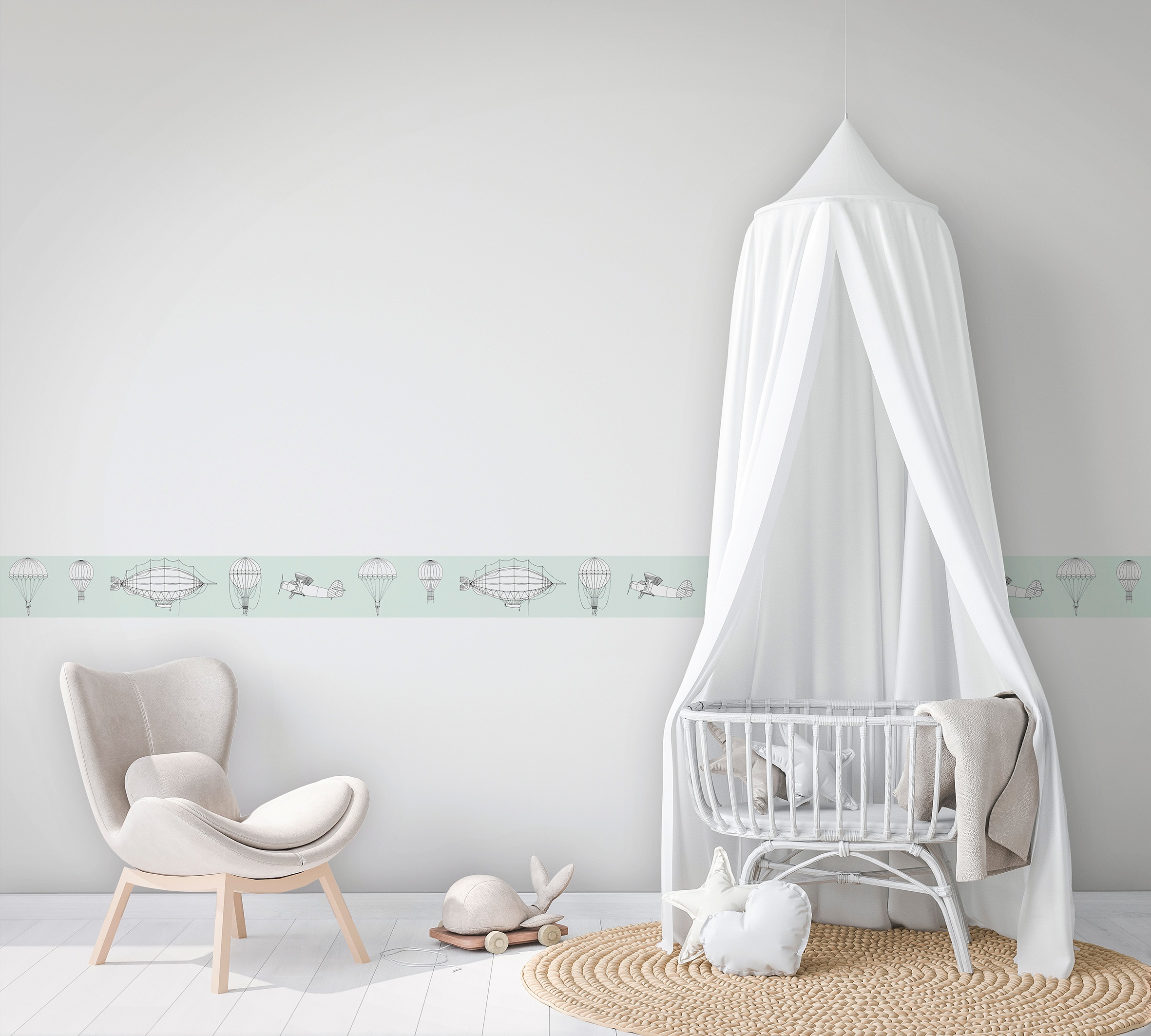 Marburg Kindertapete, Motiv-matt, Zeppelin, Flugzeug, moderne Tapete für Wohnzimmer Schlafzimmer