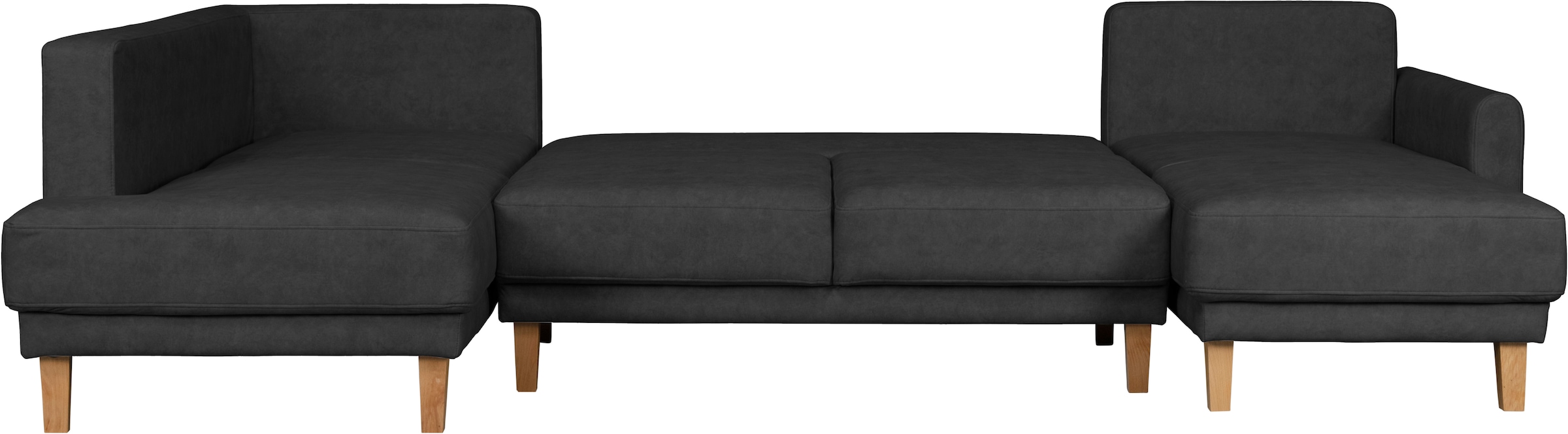 Home affaire Wohnlandschaft »TRIPLO U-Form wahlweise mit Schlaffunktion, B/T/H: 310/192/90 cm«, Schlafsofa, auch mit Bettkasten, Steppung im Rückenkissen