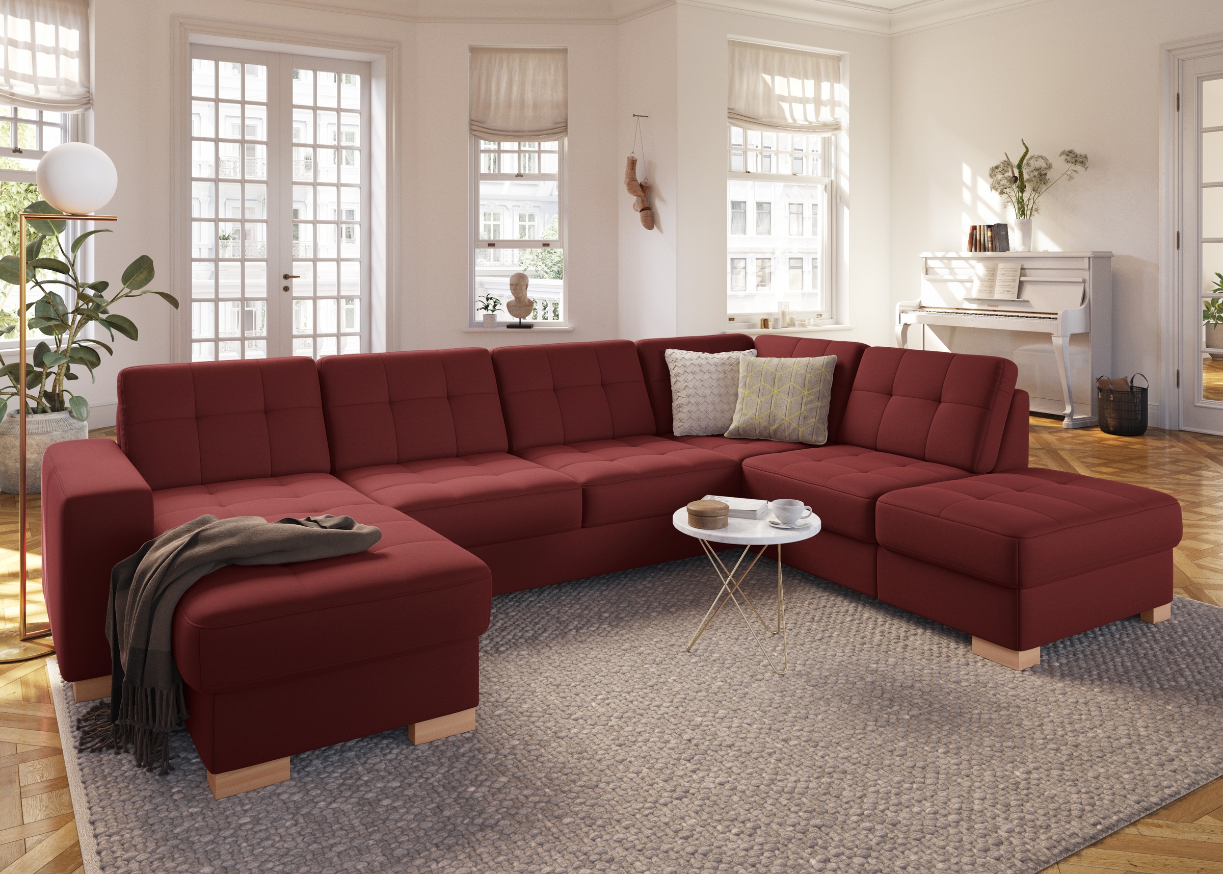 sit&more Wohnlandschaft »Quincy U-Form«, wahlweise mit Bettfunktion und Bettkasten