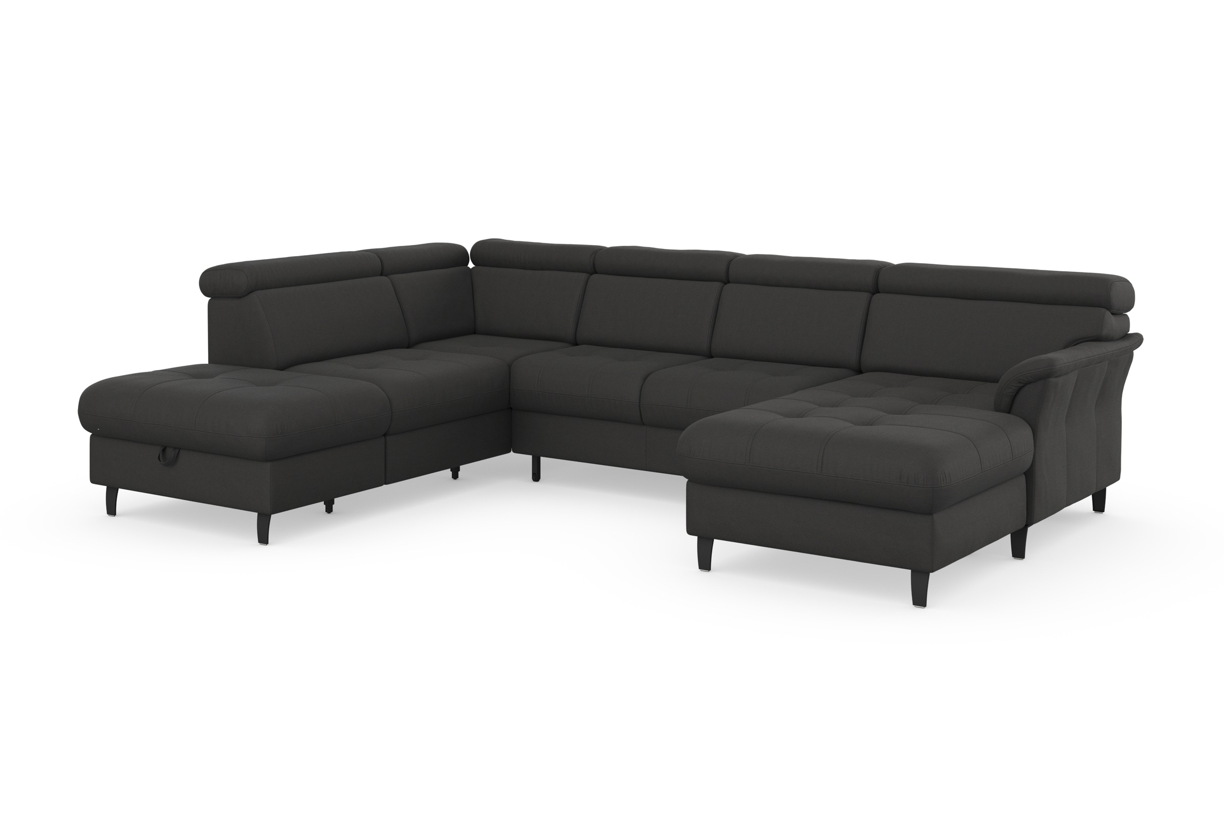 sit&more Wohnlandschaft »Marano U-Form«, inklusive Kopfteilverstellung, wahlweise mit Bettfunktion, Bettkasten