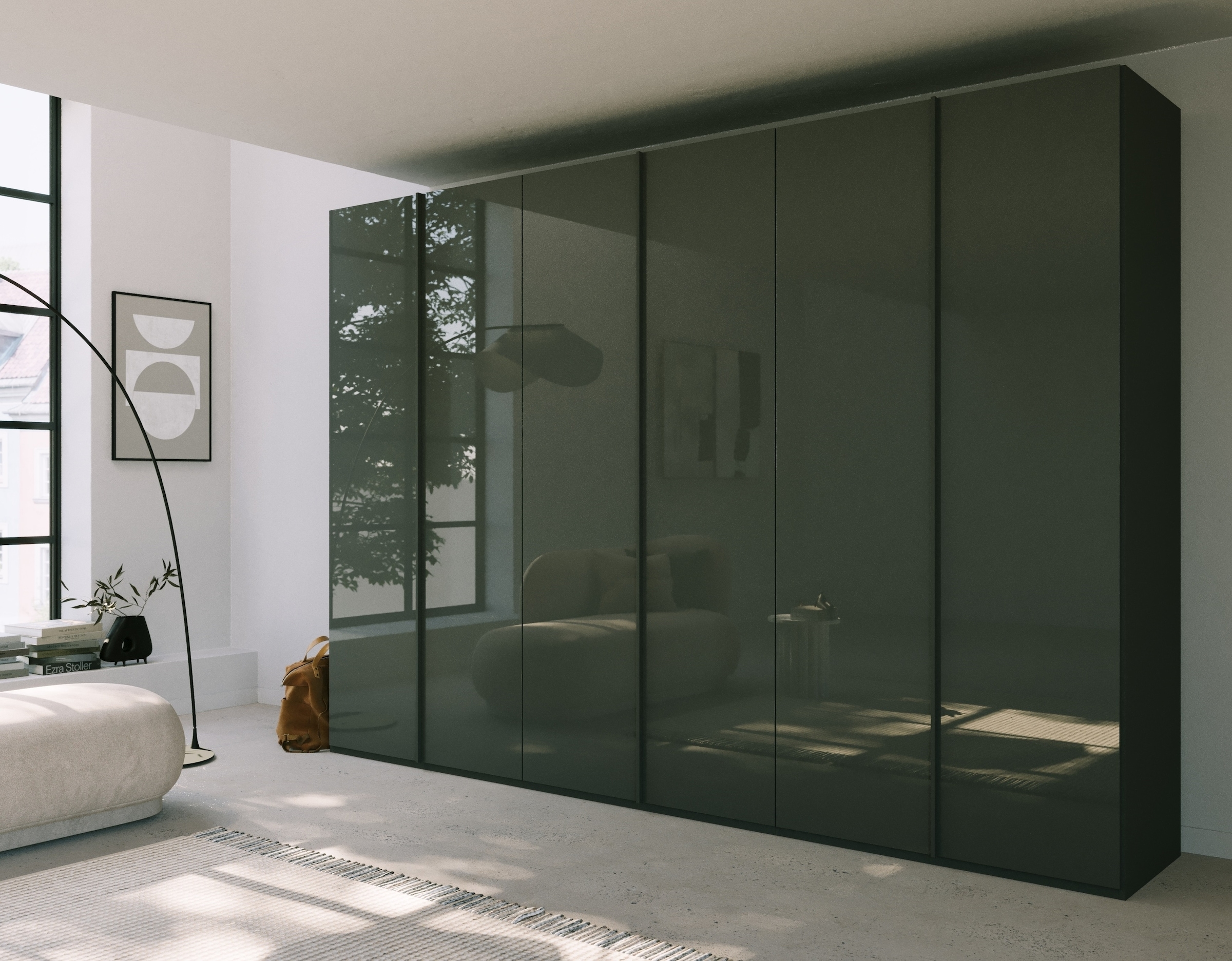 rauch Drehtürenschrank »Skat Meridian«, Glasfront, inkl. Innenspiegel und 4 Innenschubladen