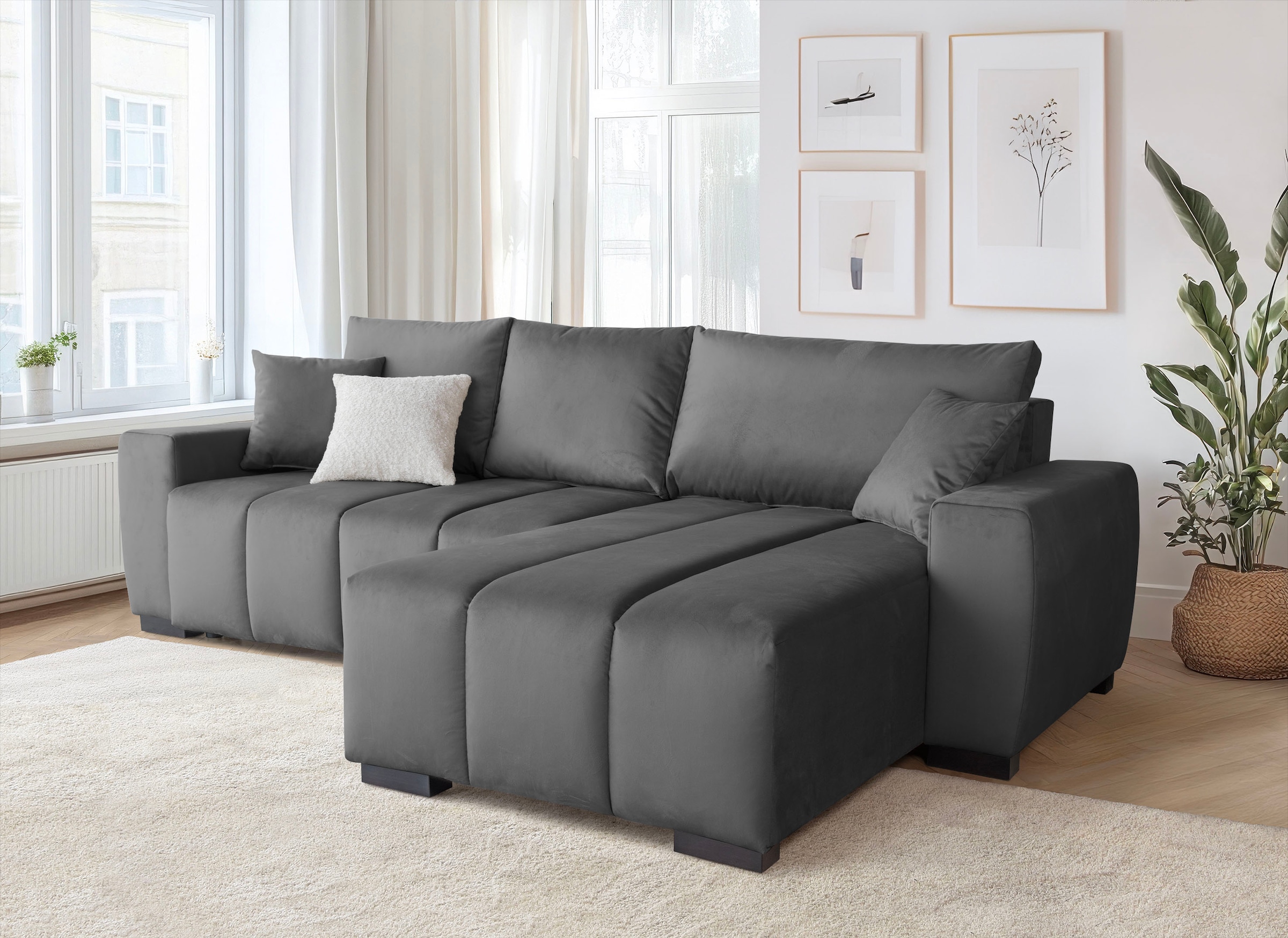 Home affaire Ecksofa »L-Form Bello« mit Bettfunktion, Bettkasten, Frei im R günstig online kaufen