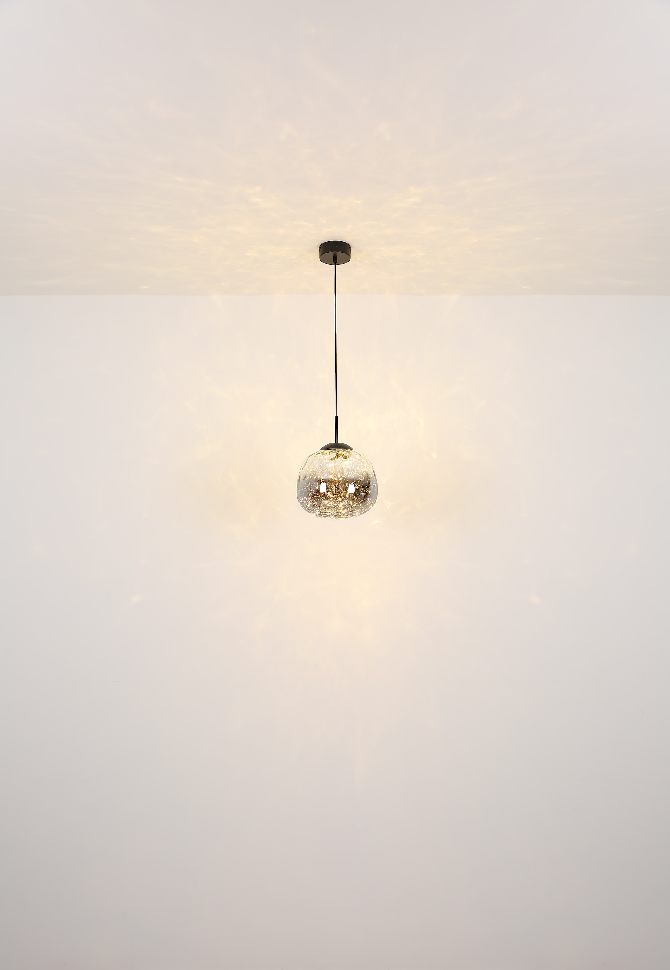 GLOBO LIGHTING LED Pendelleuchte »FIREFLY«, Leuchtmittel LED-Modul | LED fest integriert, Hängelampe/Pendelleuchte/Glas rauchfarben/Höhe kürzbar/Esstisch
