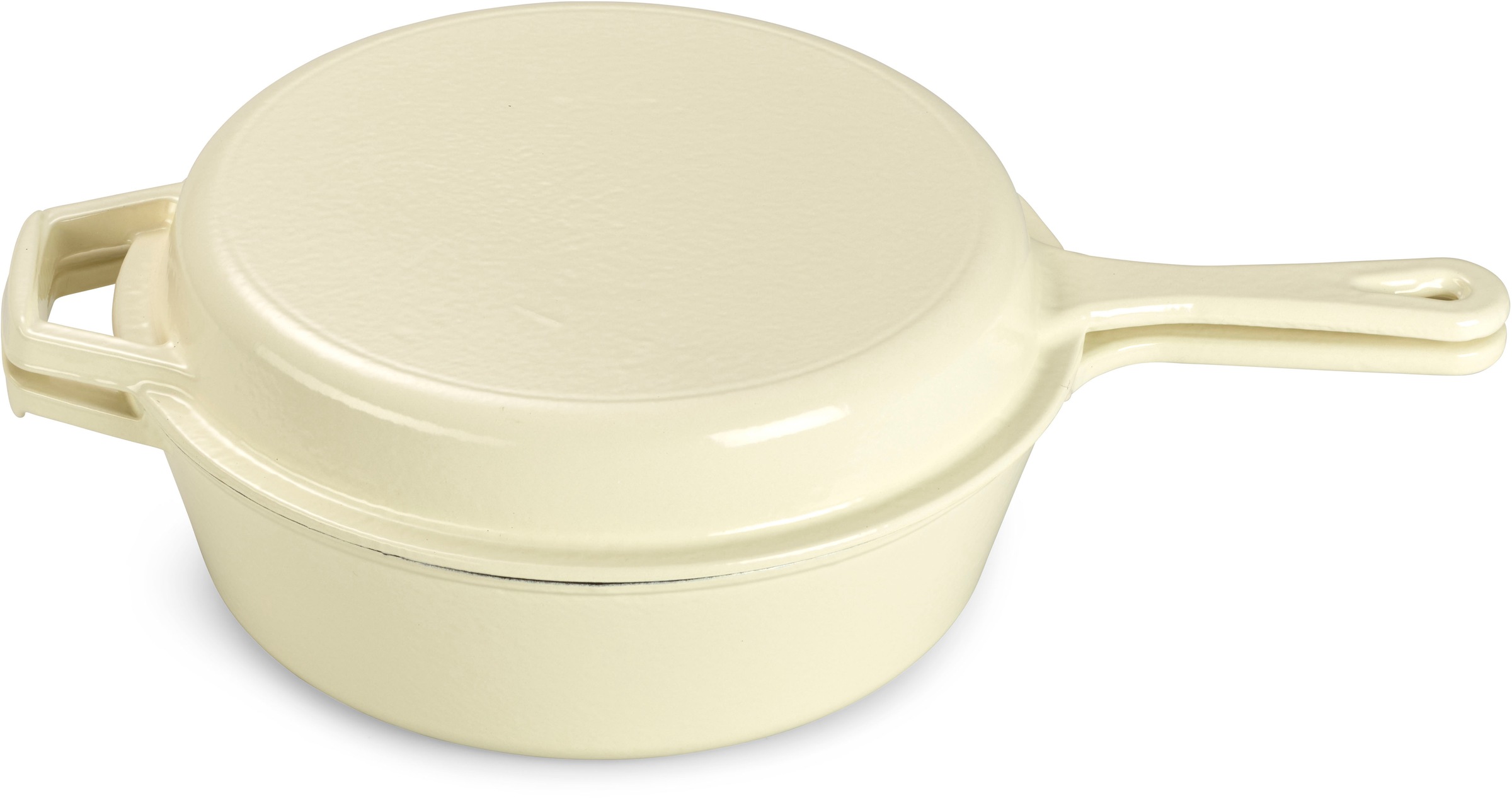 ECHTWERK Schmortopf »2 in 1 Set - Topf & Pfanne aus Gusseisen«, Gusseisen, (Set, 2 tlg.), Mit allen Herdarten kompatibel, ergonomische Griffe