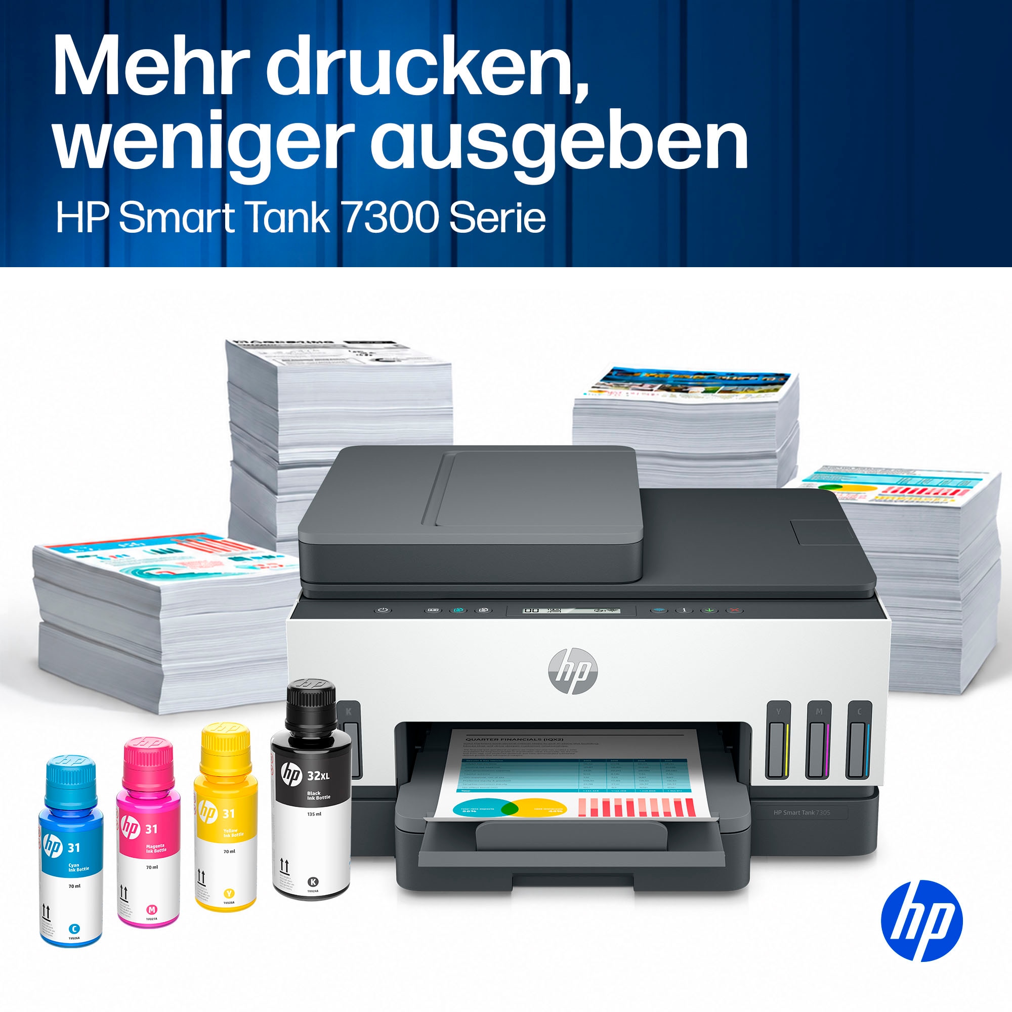 HP Multifunktionsdrucker »Smart Tank 7305  (28B75A)« Bis zu 30€ Cashback sichern! Nur bis zum 31.10.2026