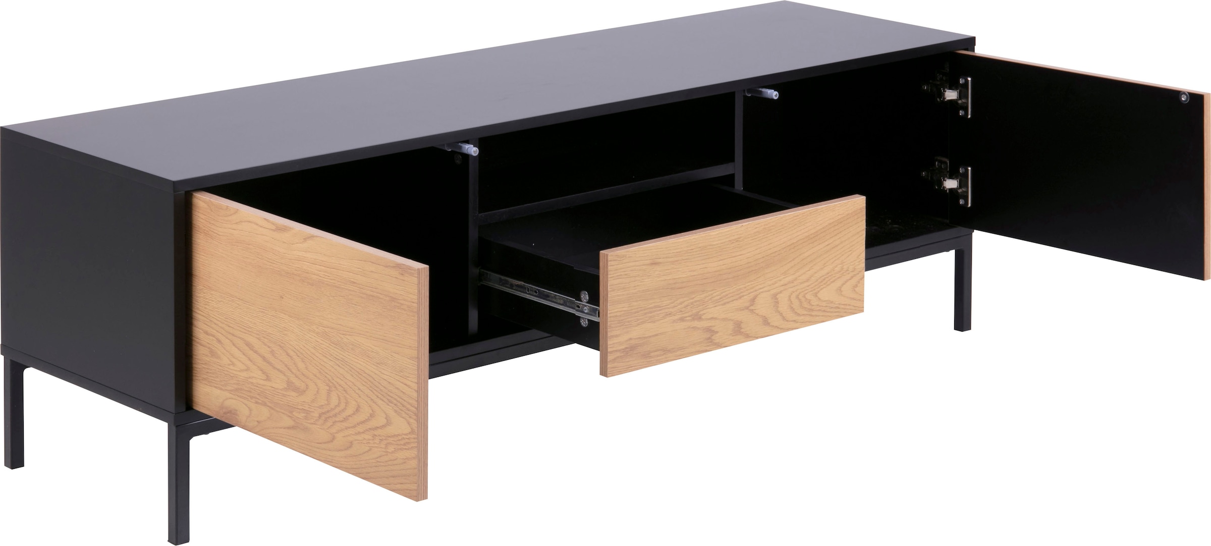 ACTONA GROUP TV-Schrank, 1 Schublade, 1 offenem Fach und 2 geschlossenen Fächern, Breite 140 cm