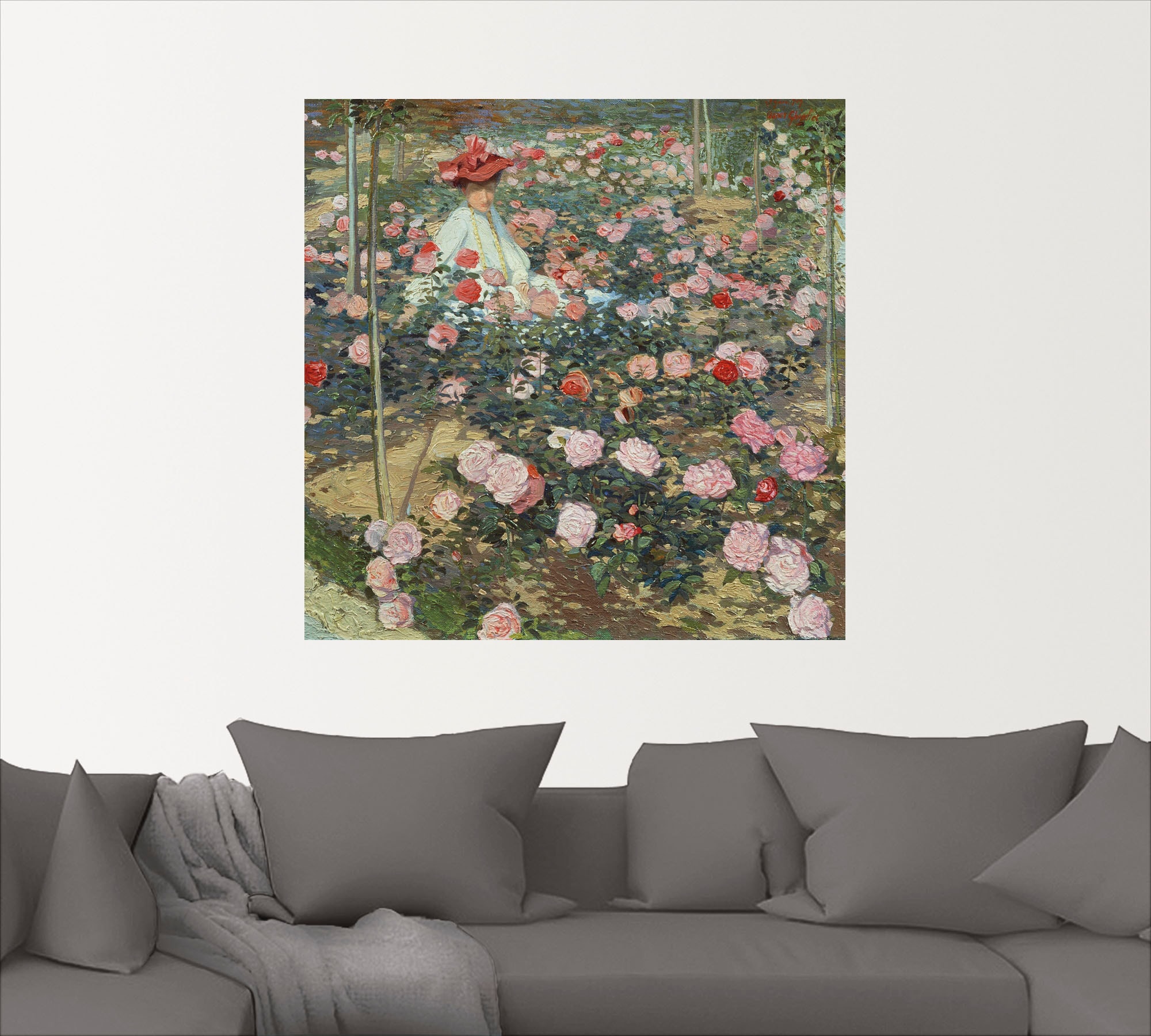 Artland Wandbild »Mrs Ojetti im Rosen Garten«, Gartenbilder, (1 St.), als Alubild, Leinwandbild, Wandaufkleber oder Poster in versch. Größen