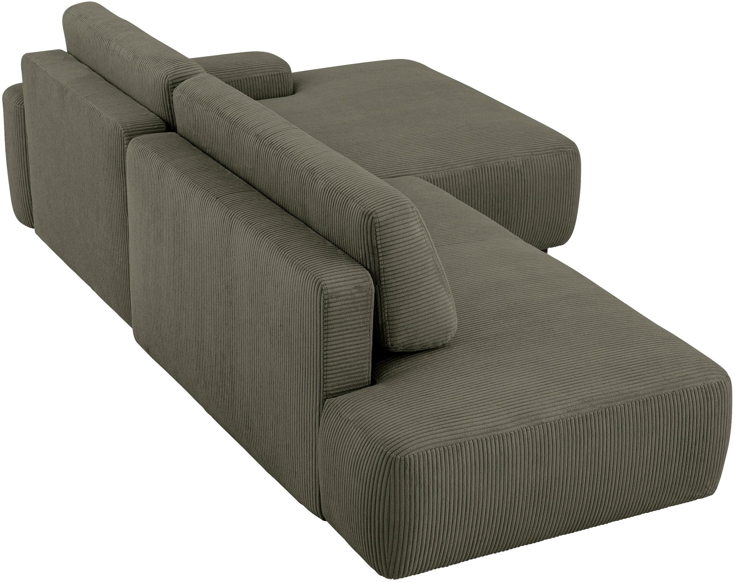 INOSIGN Ecksofa »TORGE, Schlafsofa Cord, Samtvelours u. Strukur fein, Couch in L-Form«, Schlaffunktion und Bettkasten, Liegefläche: 210x125 cm, neues Design