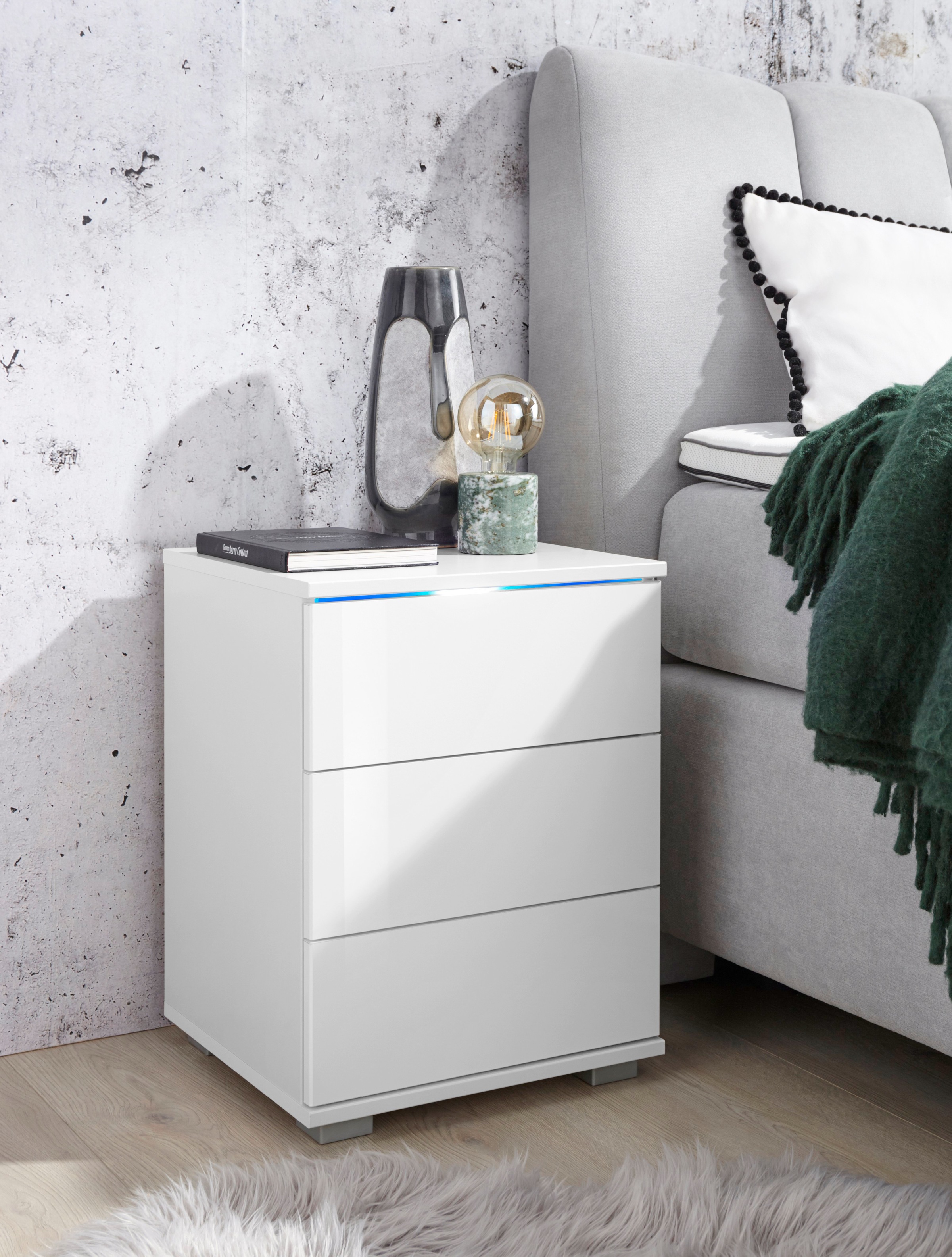 priess Nachtkommode mit LED-Beleuchtung und Push-to-open günstig online kaufen