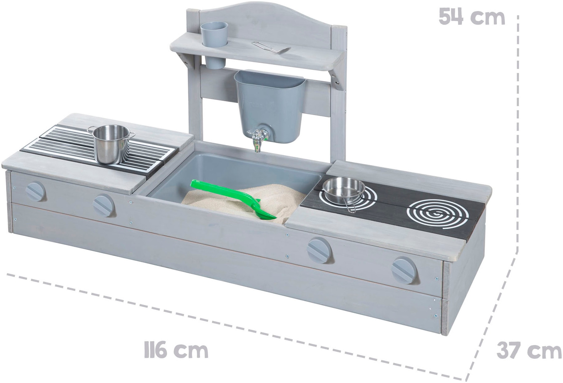 roba® Sandkasten »2 in 1, Balkonsandkasten mit Matschküche«