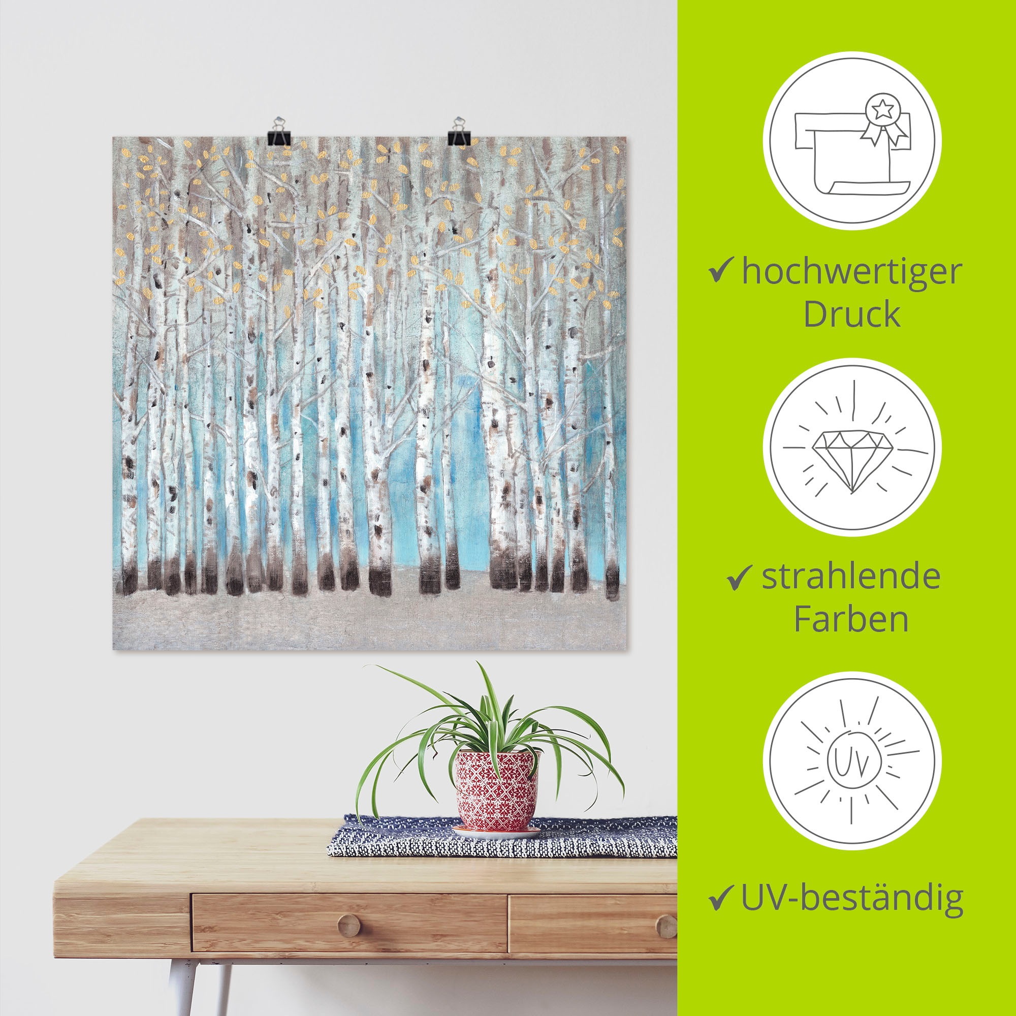 Artland Poster »In den Wald I«, Wald, (1 St.), als Alubild, Leinwandbild, Wandaufkleber oder Poster in versch. Größen