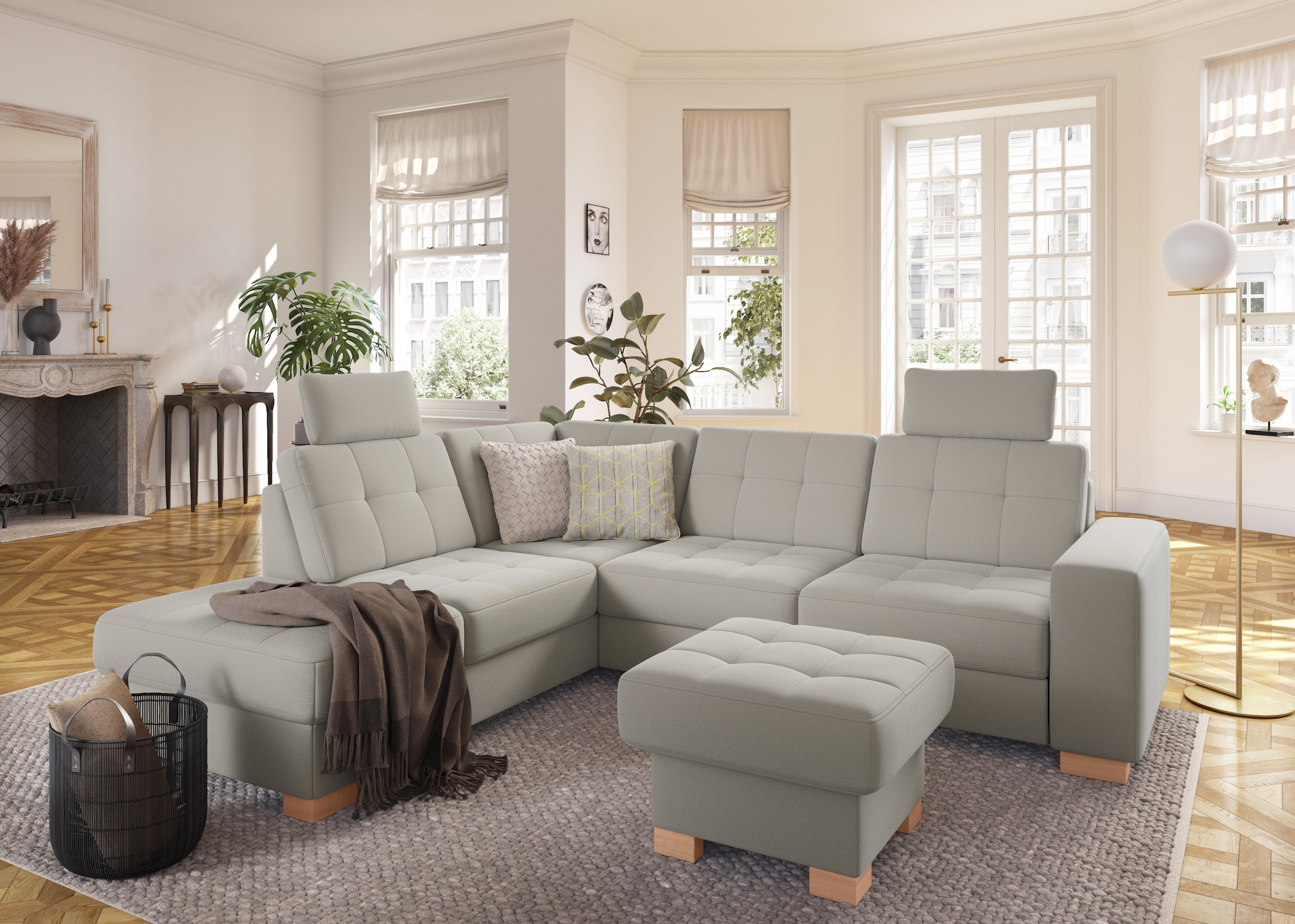 sit&more Ecksofa »Quincy L-Form«, wahlweise mit Bettfunktion und Bettkasten