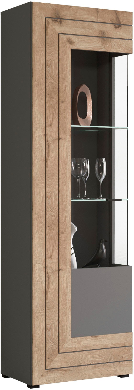 INOSIGN Vitrine »Aalborg, Höhe 194 cm, 1 Glastür, 2 Glaseinlegeböden, Metal günstig online kaufen
