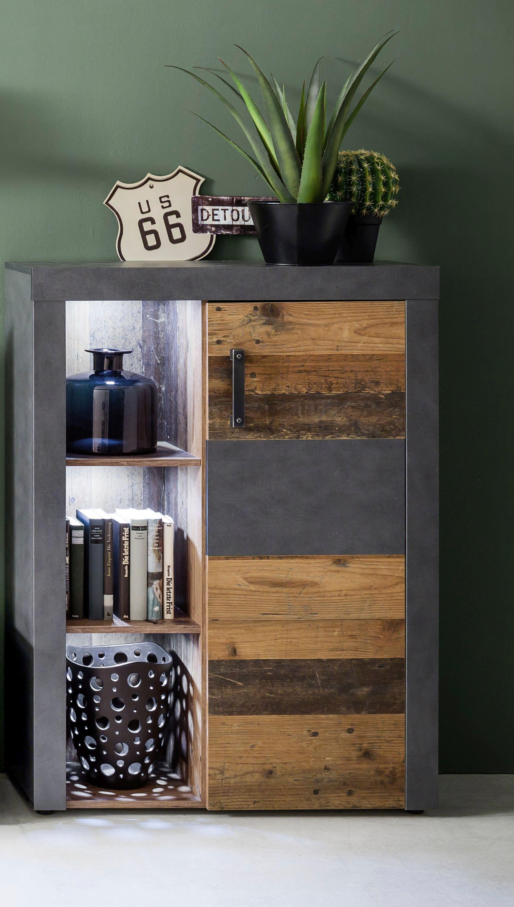 INOSIGN Highboard »Ilana«, Stauraumschrank mit 1 Tür & 3 Fächern - (B/T/H) 87/34/118 cm