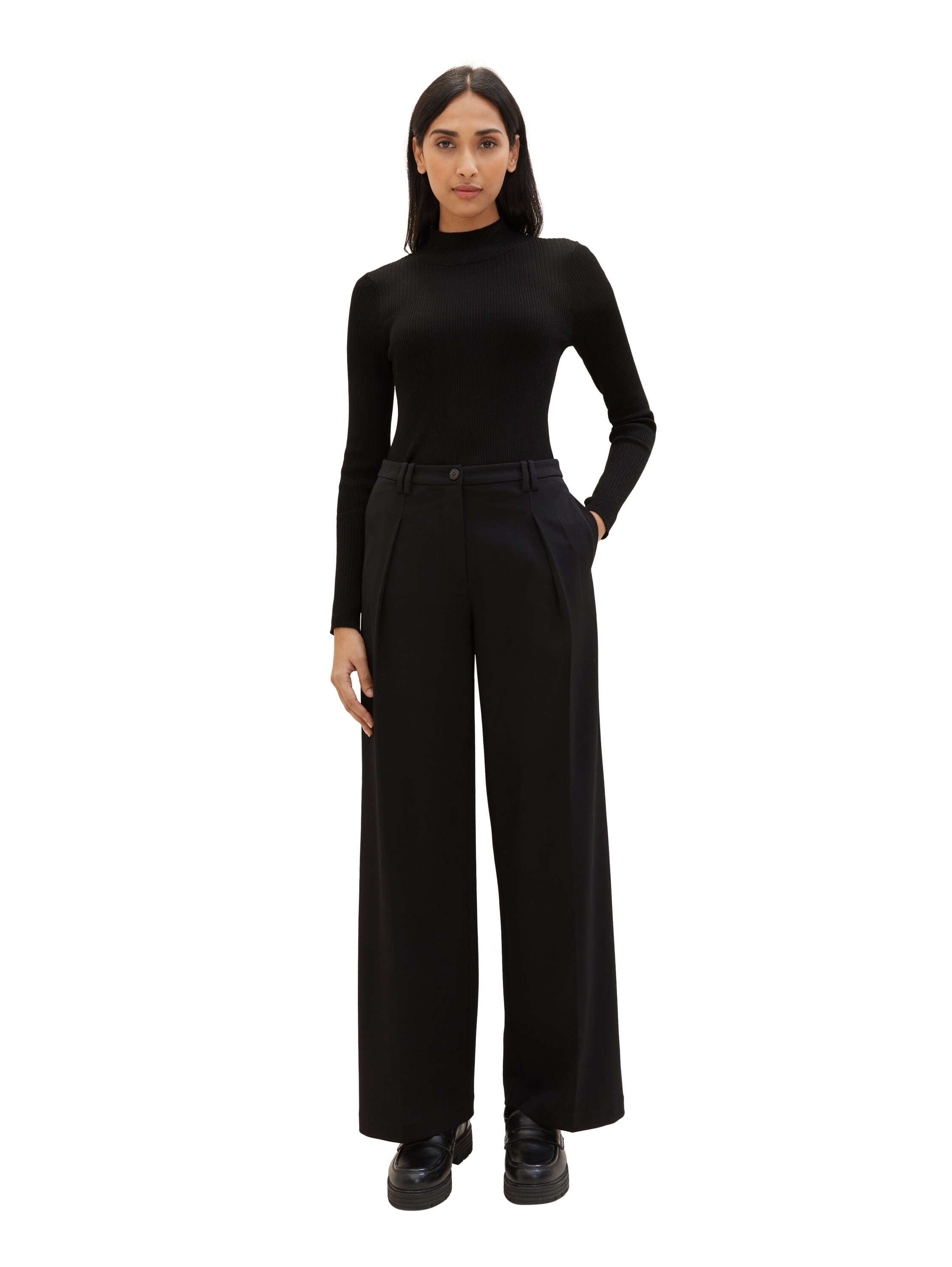 TOM TAILOR Bundfaltenhose »Lea Wide Leg«, mit weitem Bein